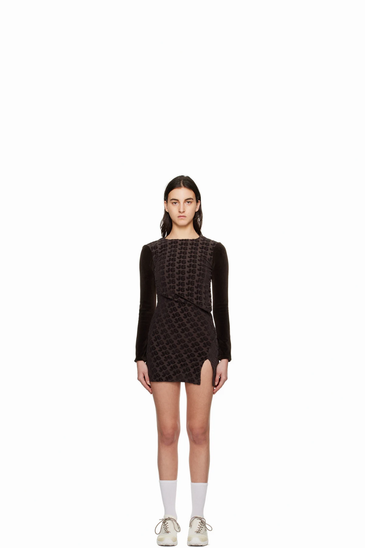 Brown Backless Minidress