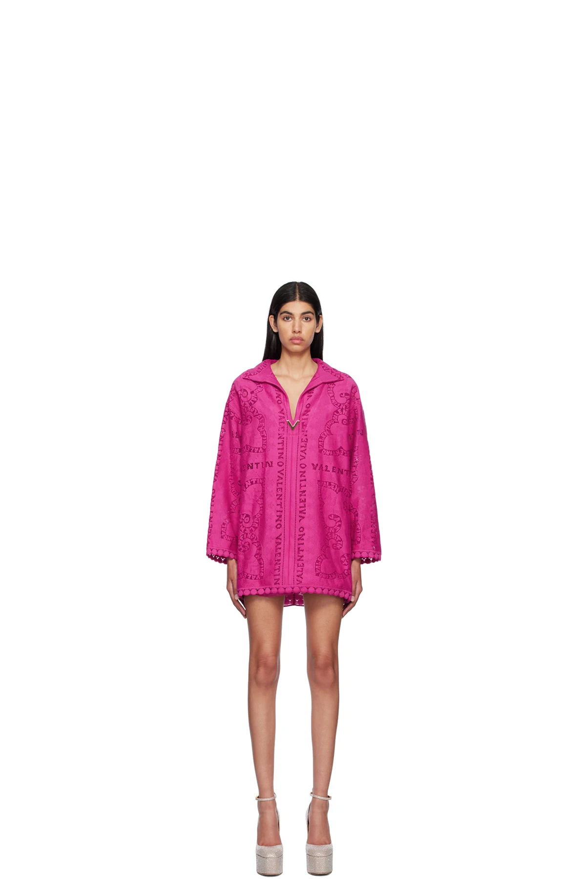 Pink Jacquard Minidress