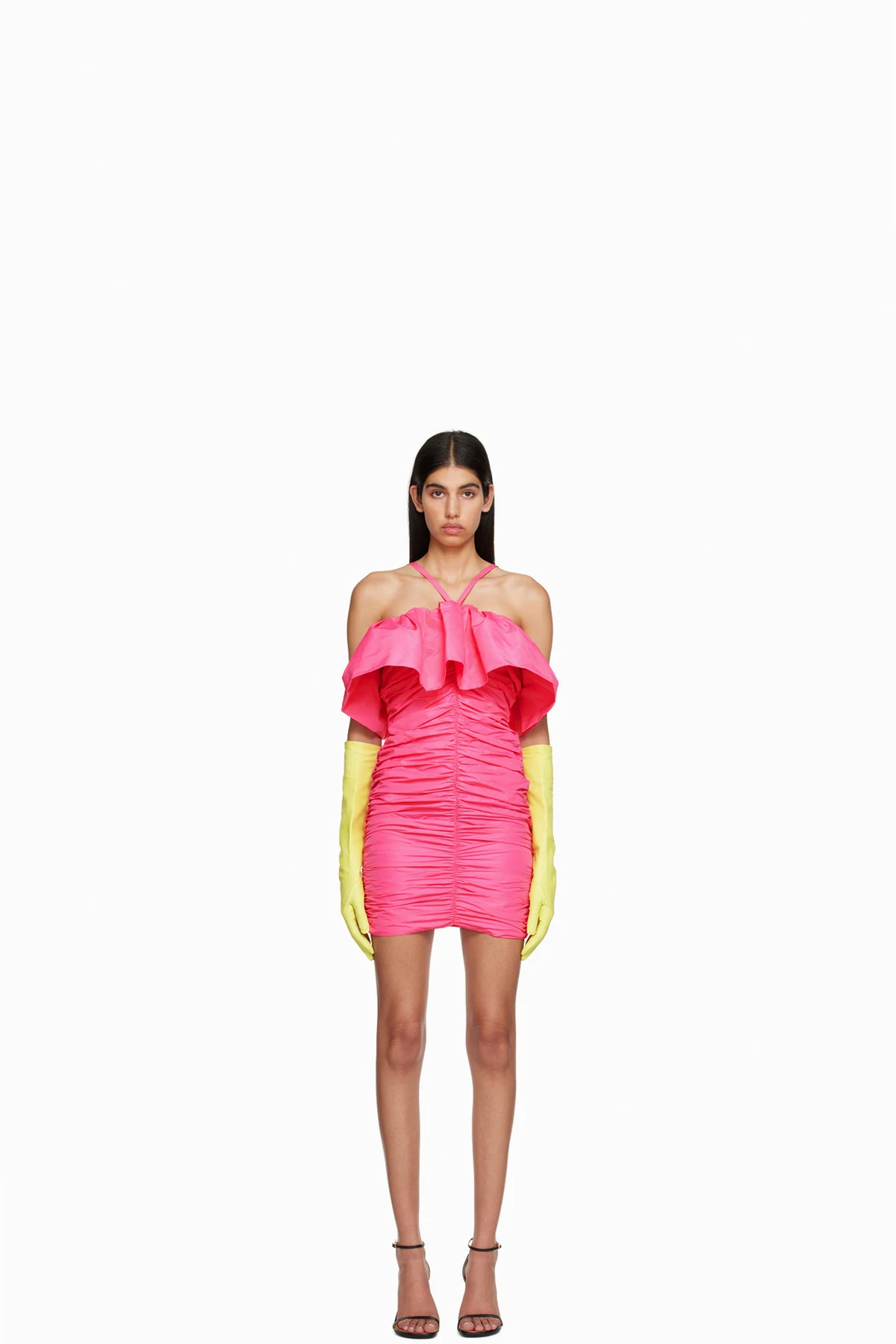 Pink Ruched Minidress