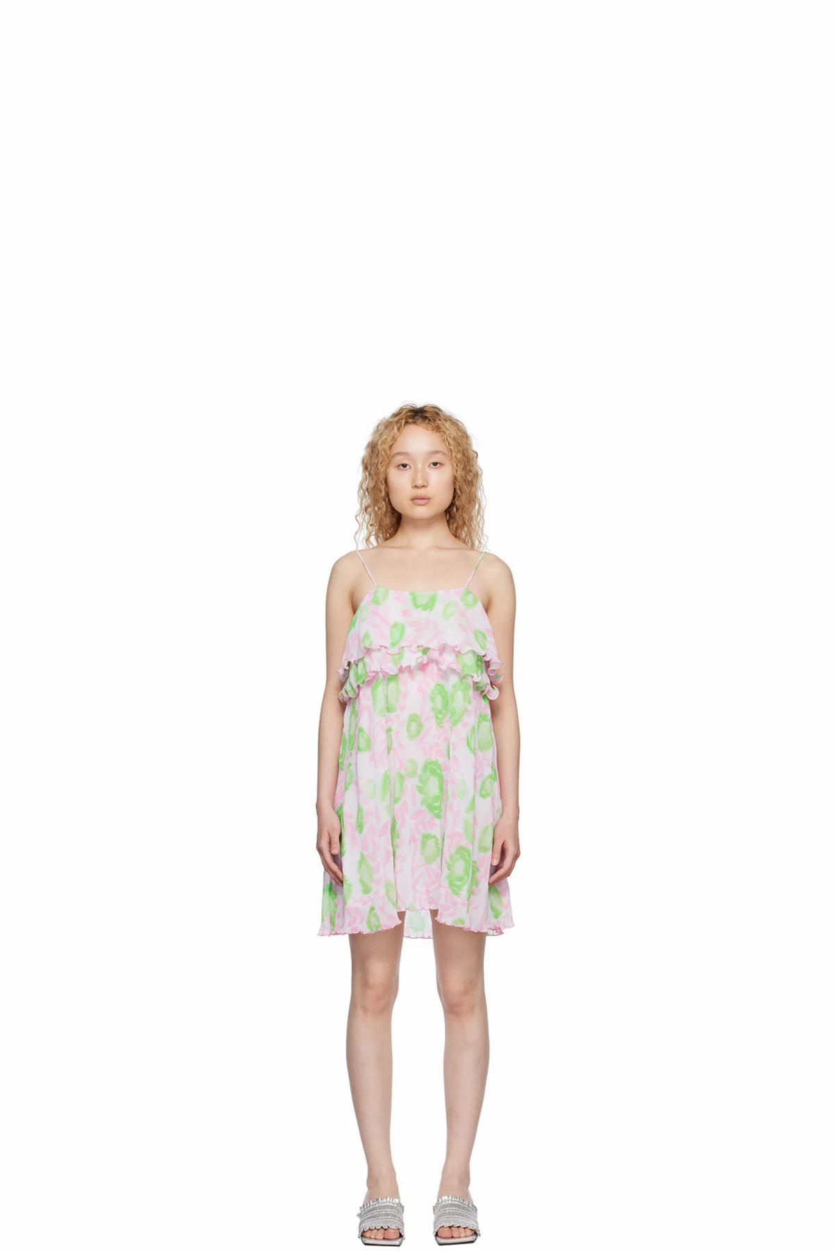 Pink Pleated Minidress