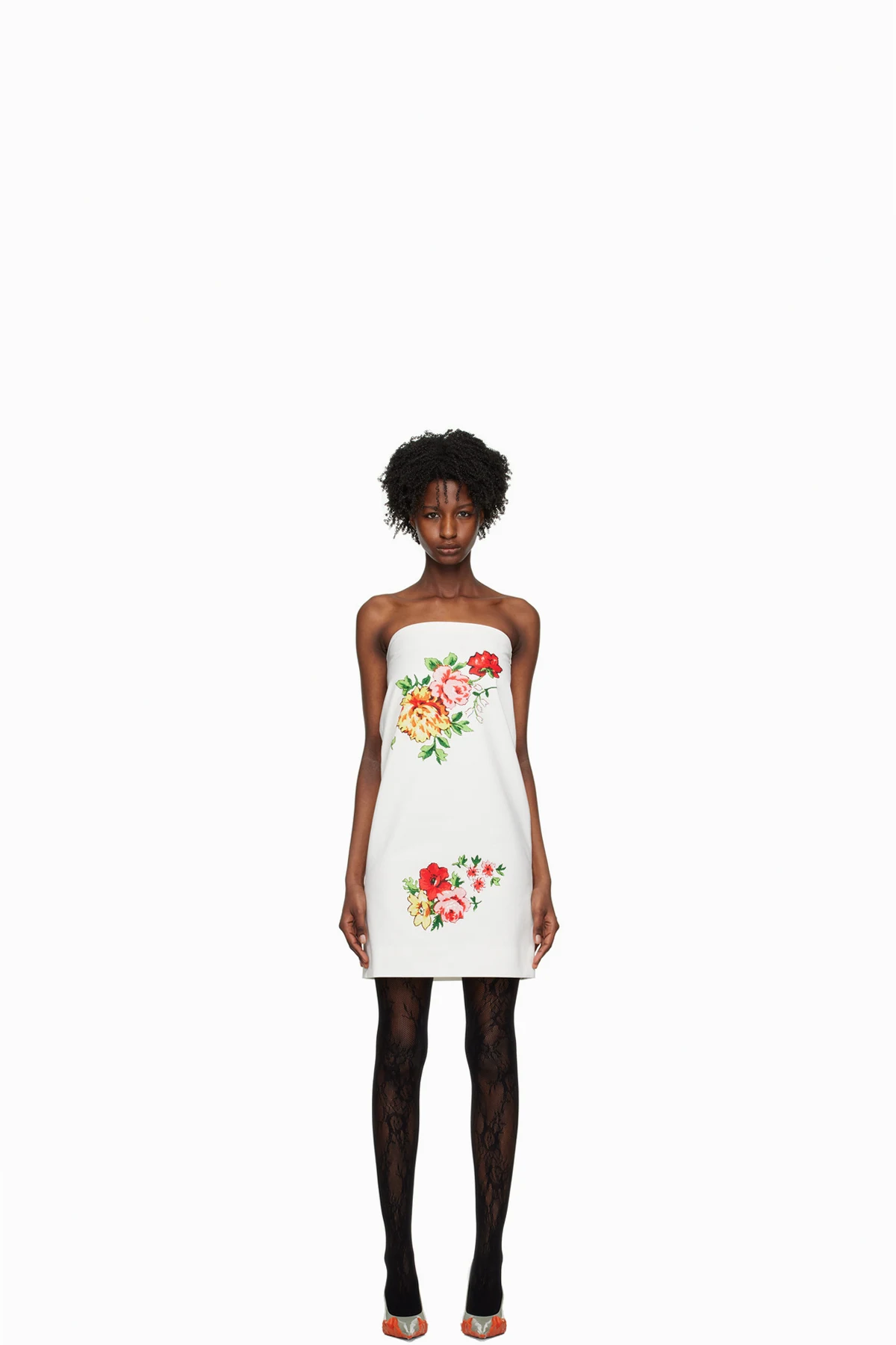 White Printed Minidress