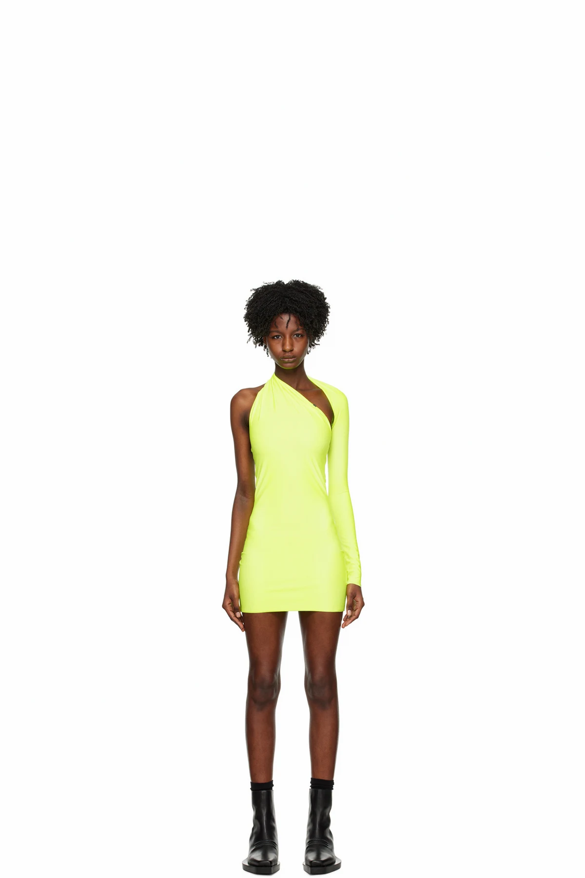 Yellow Single Sleeve Minidress