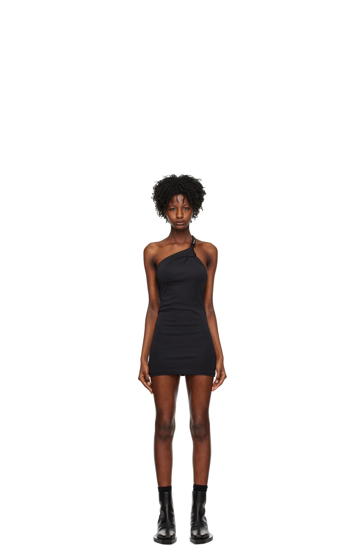 Black Metal Tube Minidress