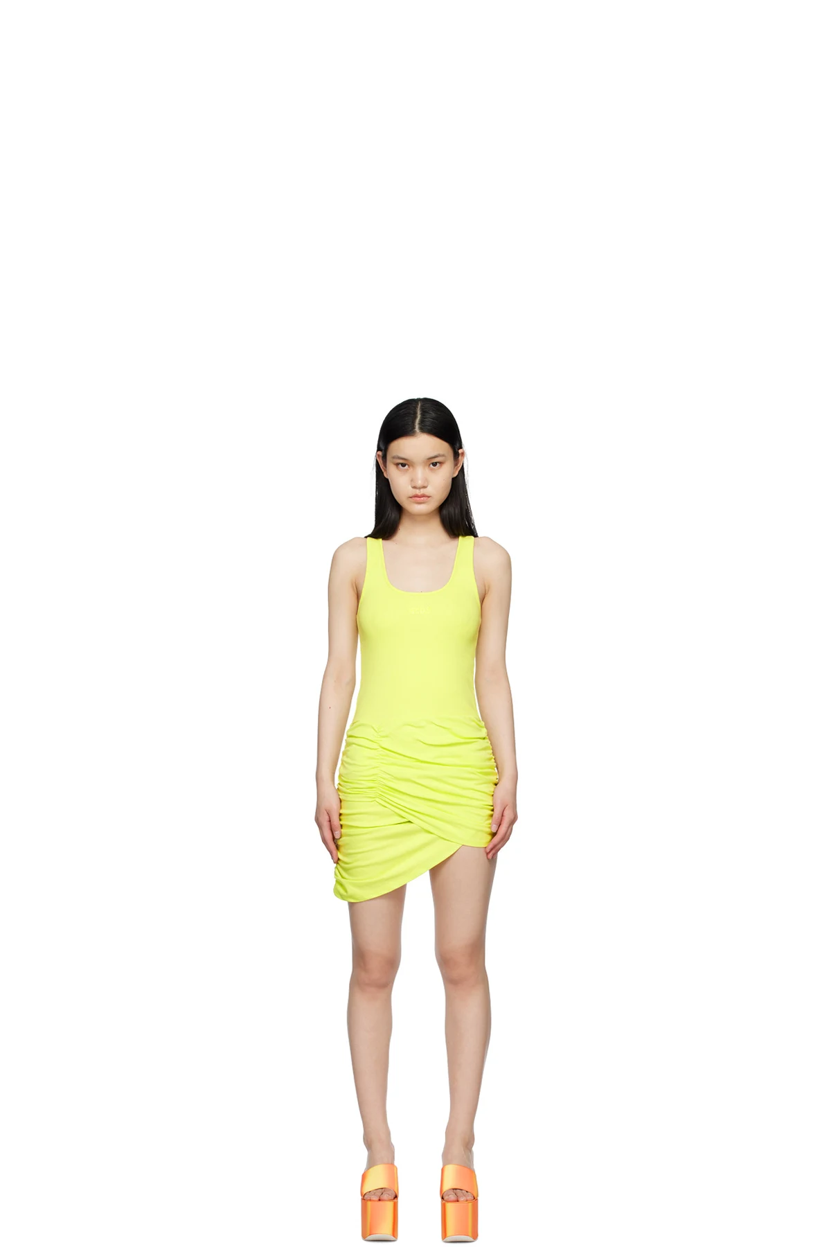 Green Ruched Minidress