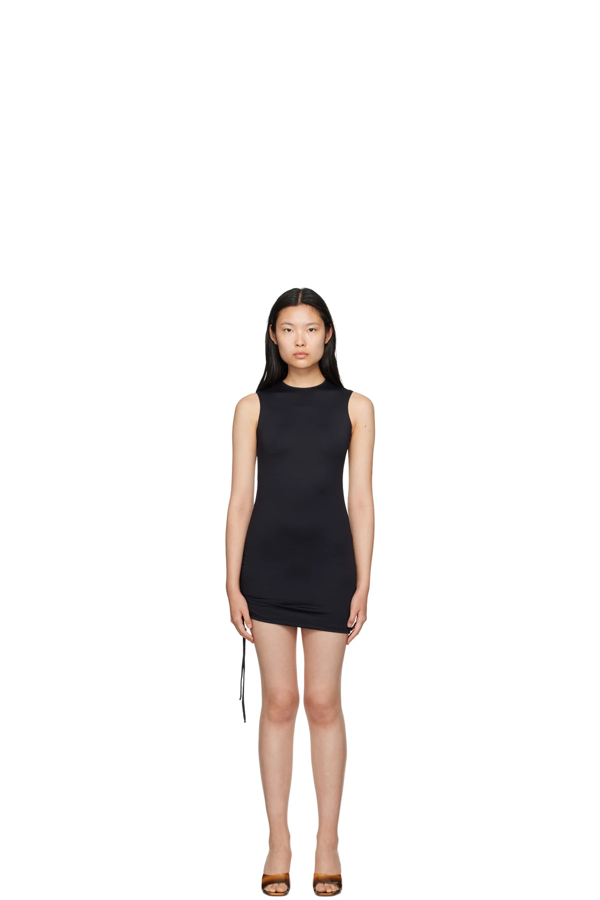 Black Drawstring Minidress