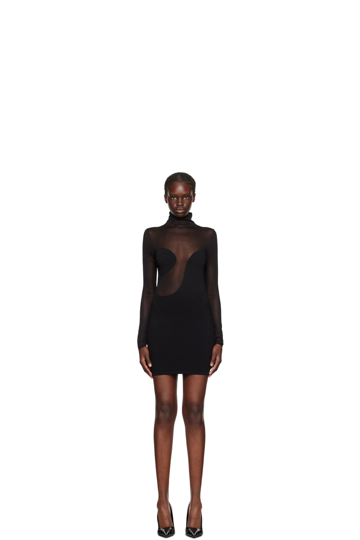 Black Paneled Minidress