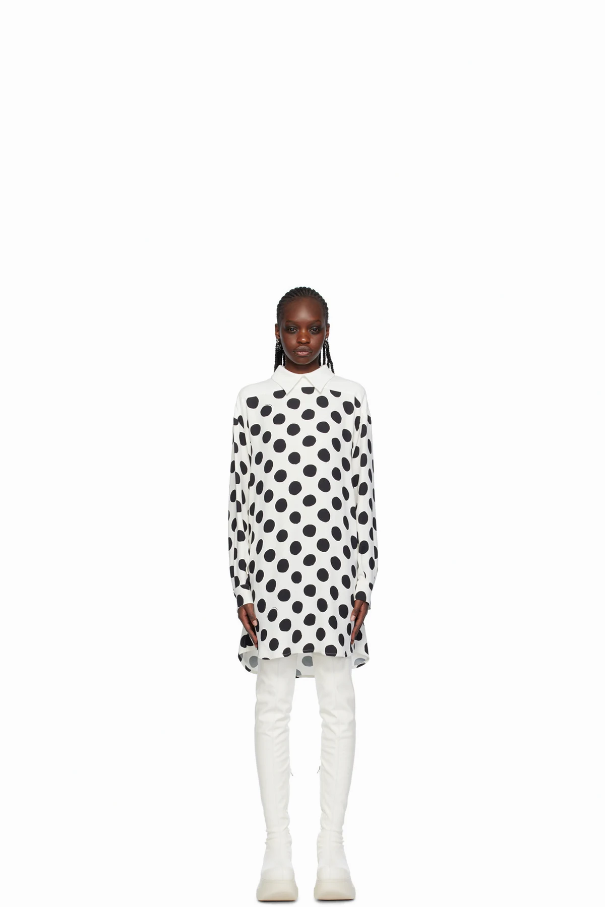 White Polka Dot Minidress