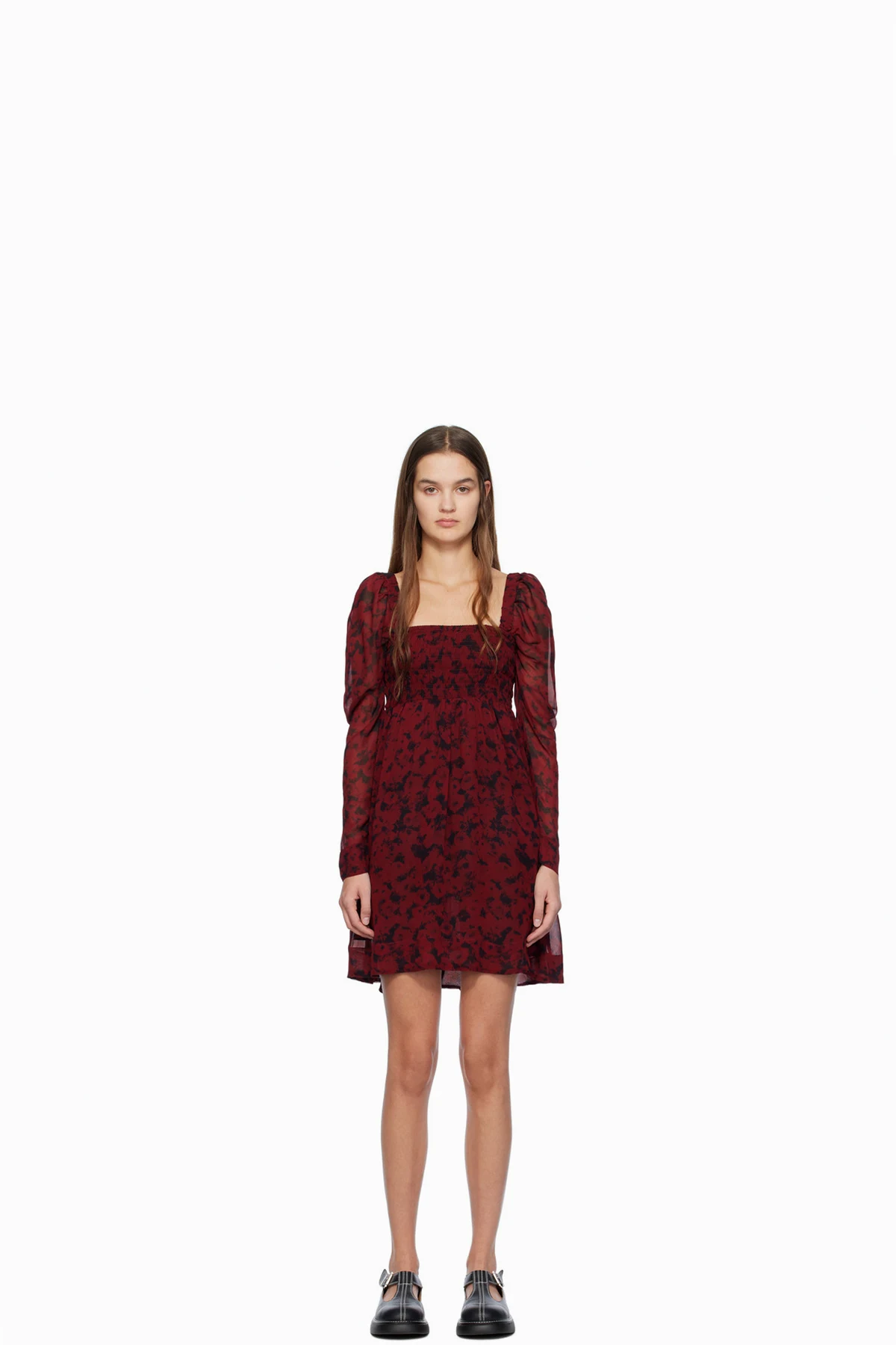 Red & Black Printed Minidress