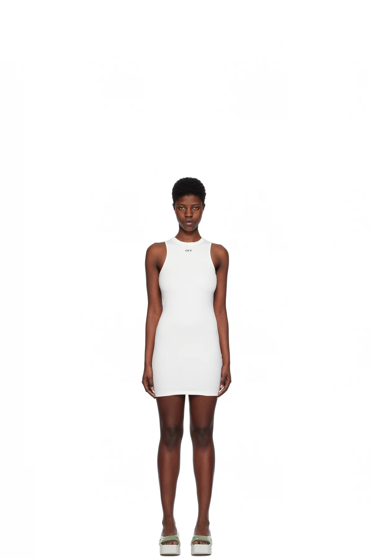 White Sleek Rowing Minidress
