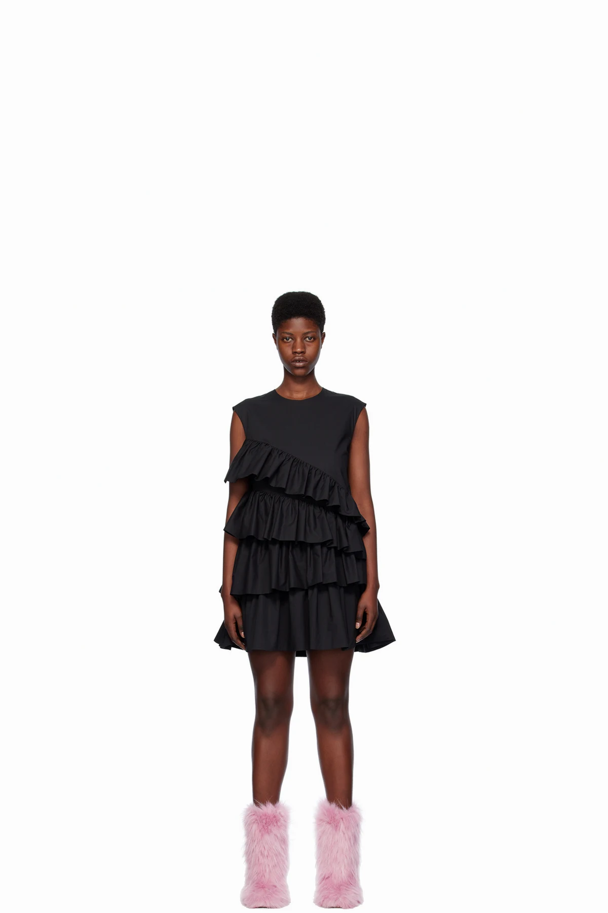 Black Tiered Ruffle Minidress
