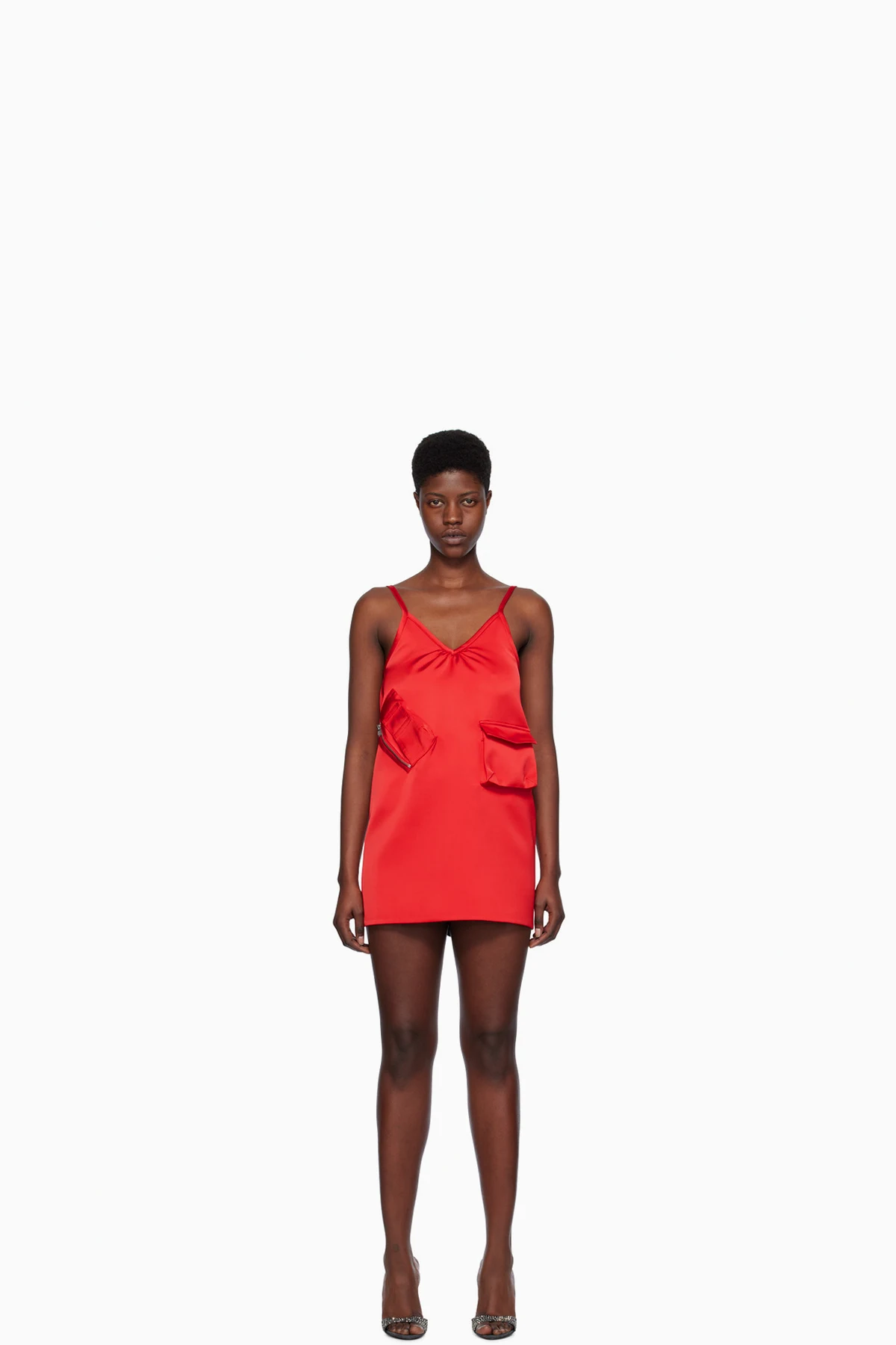 Red Pocket Minidress