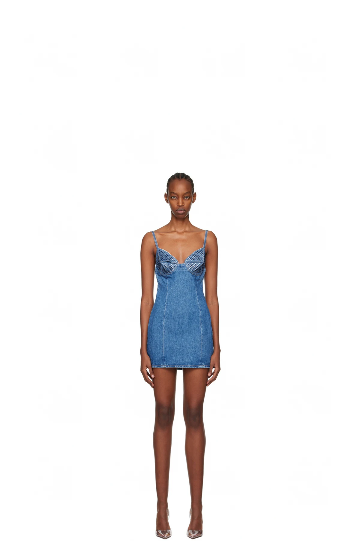 Blue Crystal Denim Minidress