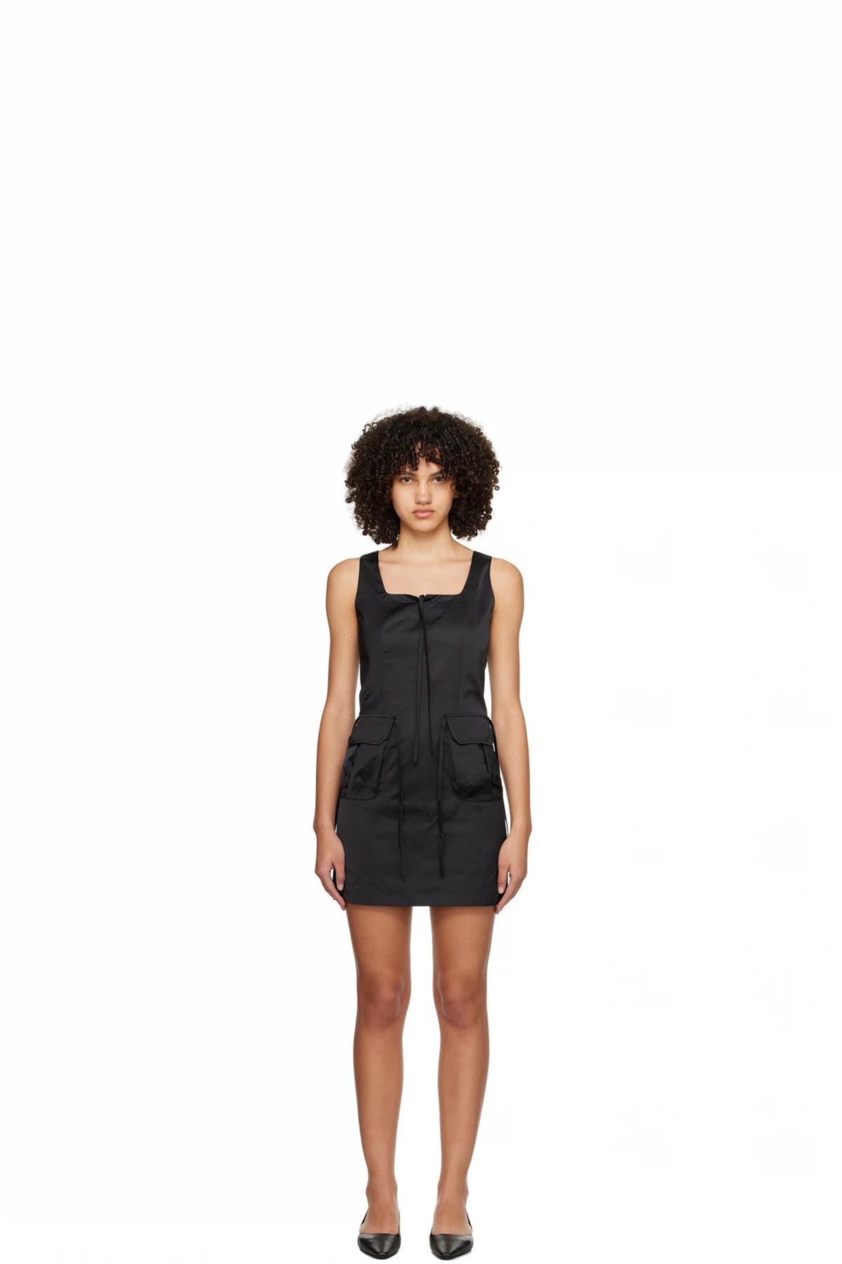 Black Cargo Minidress