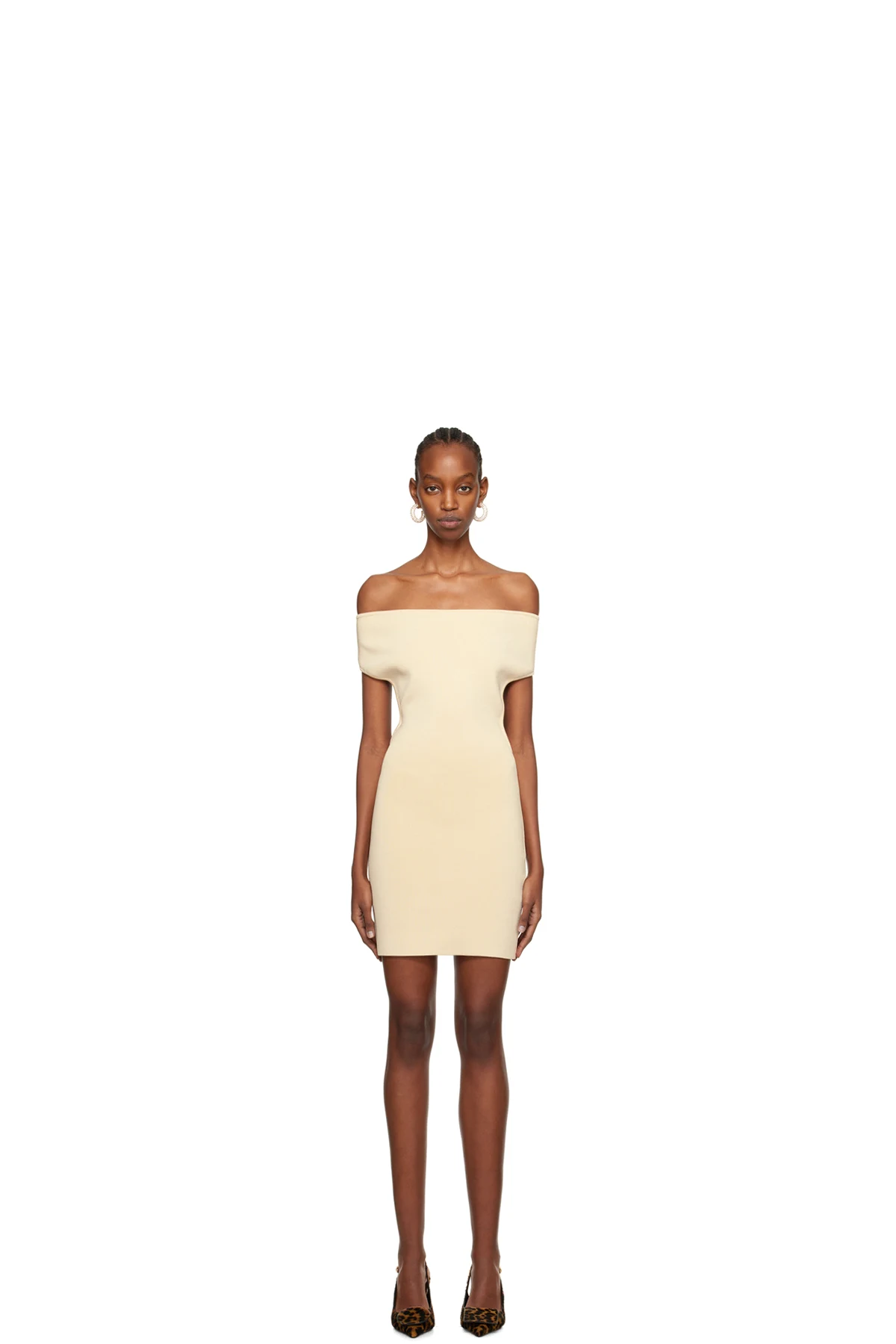 Beige Les Sculptures 'La robe Cubista' Minidress