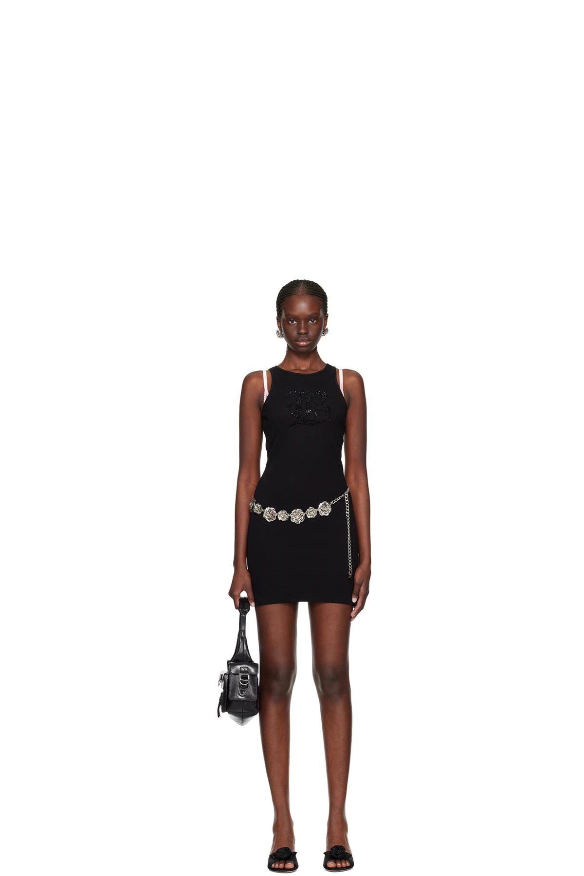 Black Graphic Minidress