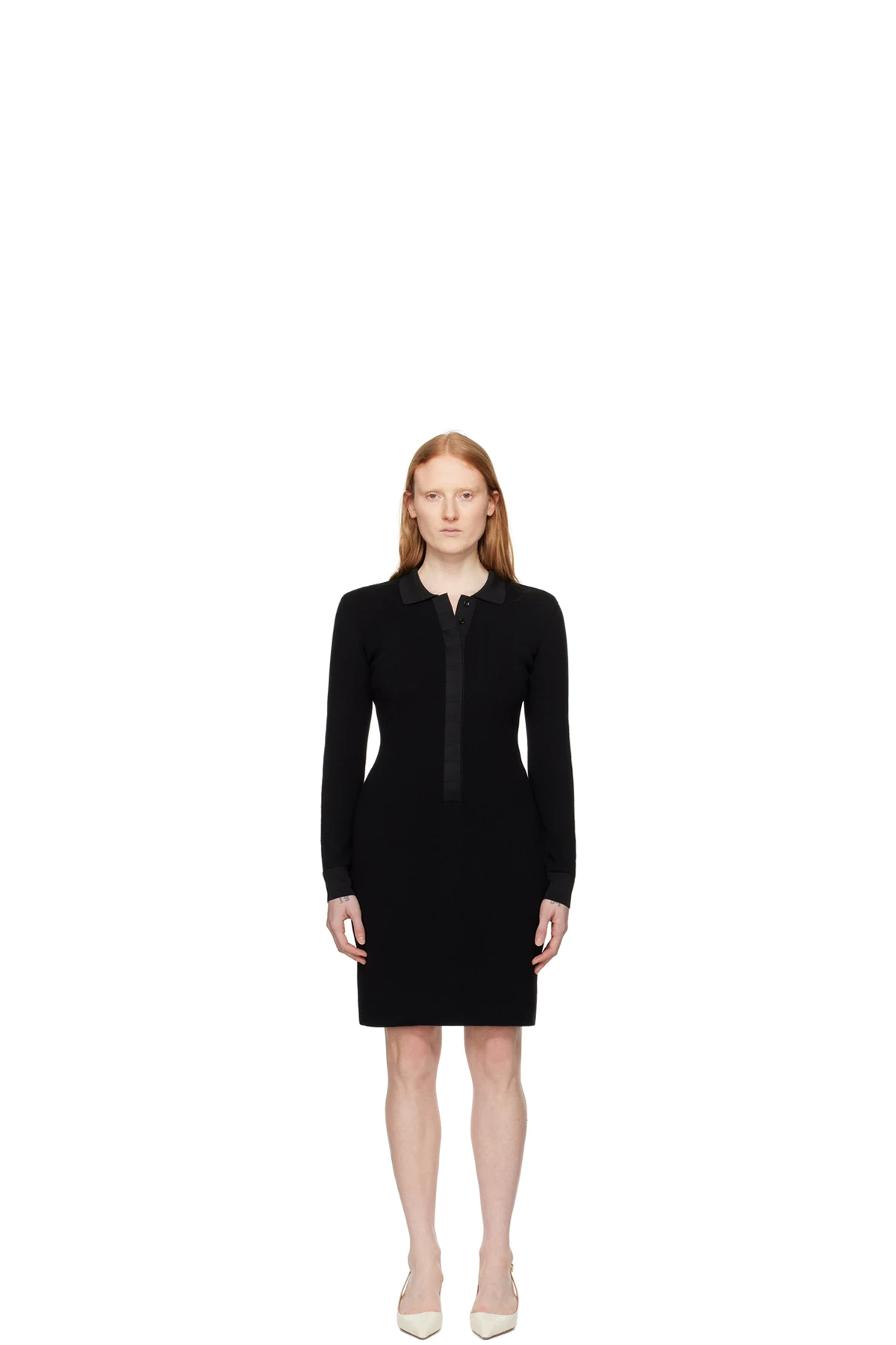 Black Full Needle Minidress