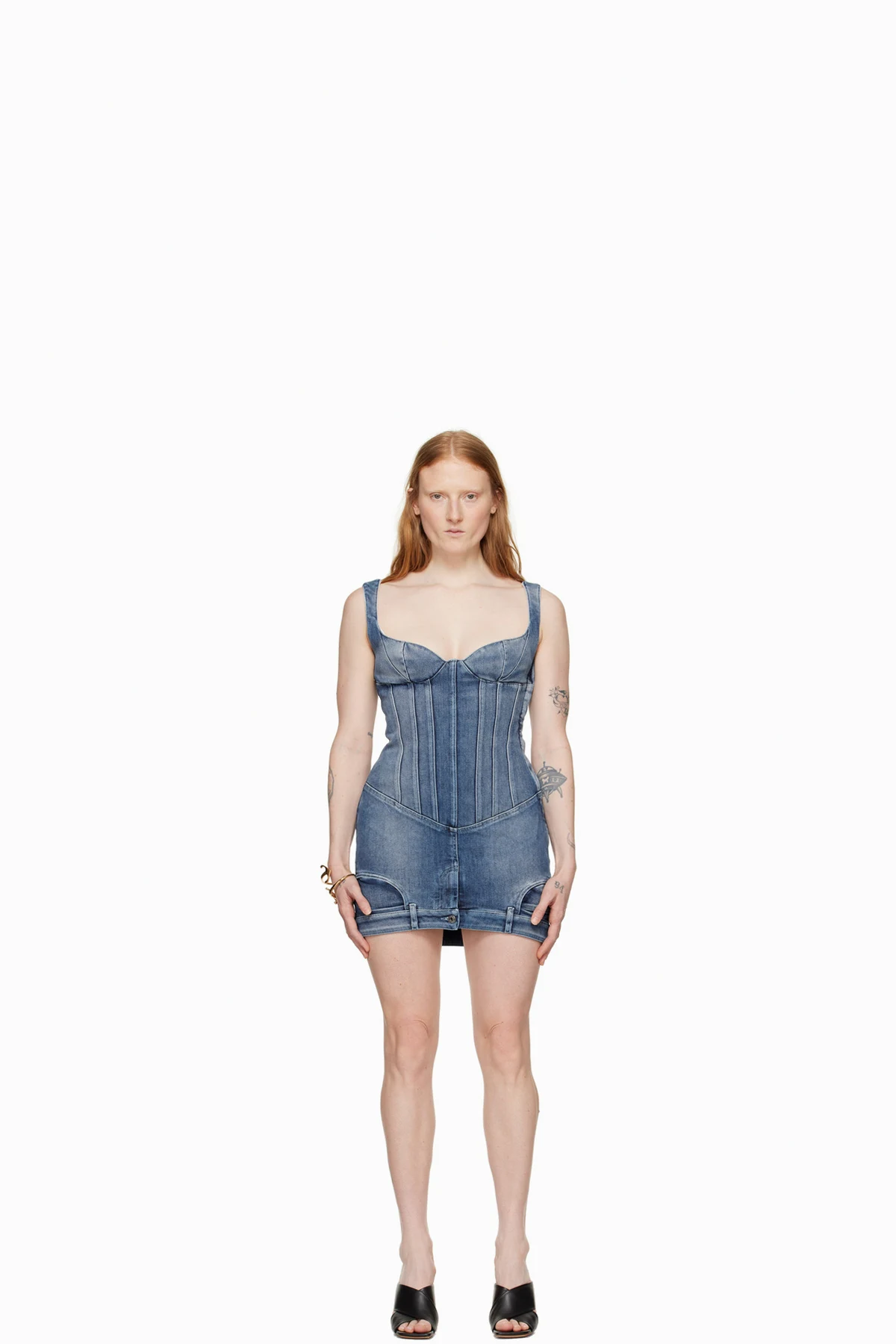 Blue Upside Down Denim Minidress