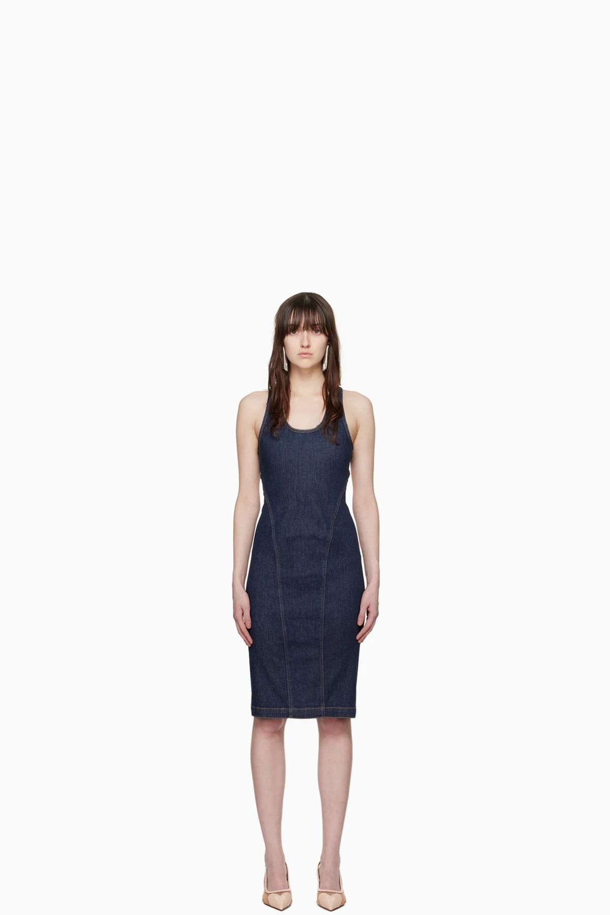 Indigo Sculpting Denim Minidress