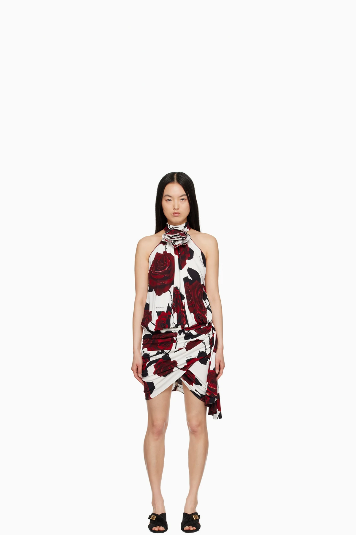 White & Red Floral Minidress