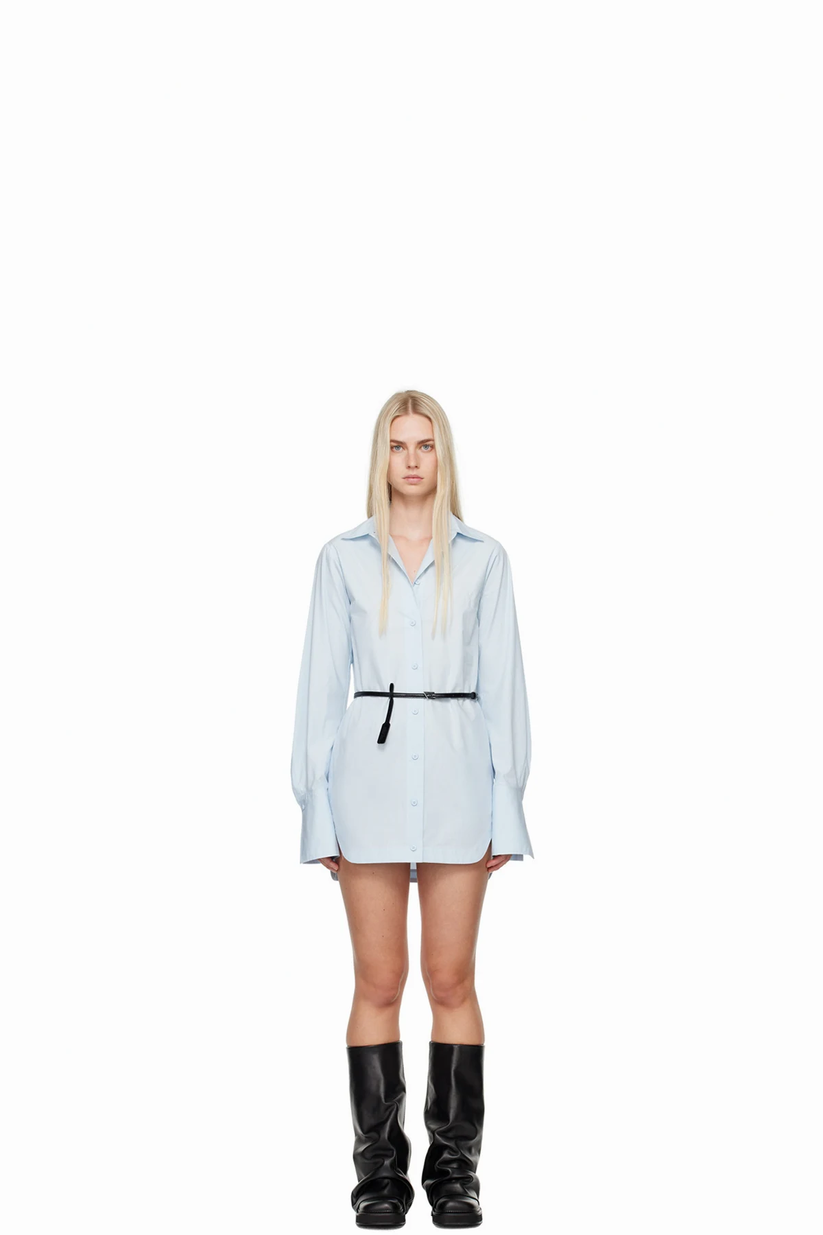 Blue Shirt-Style Minidress