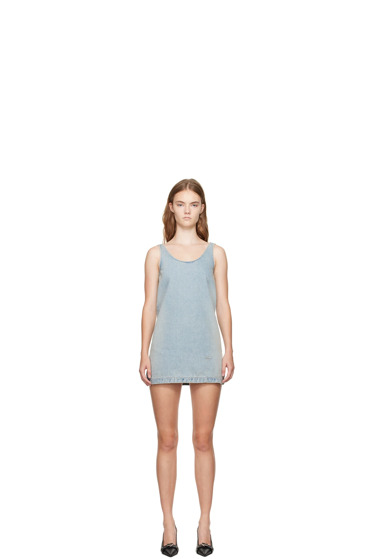Blue Faded Denim Minidress