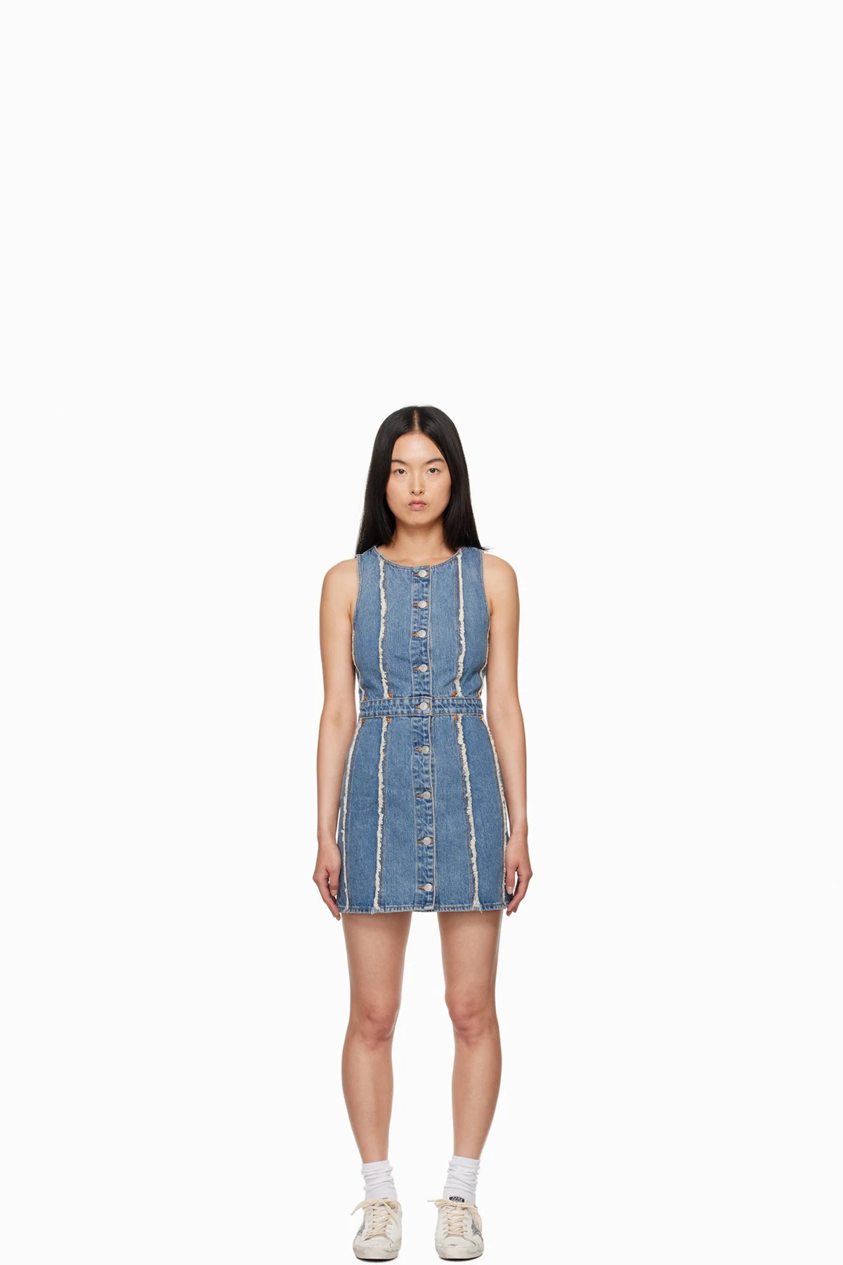 Blue Fray Denim Minidress
