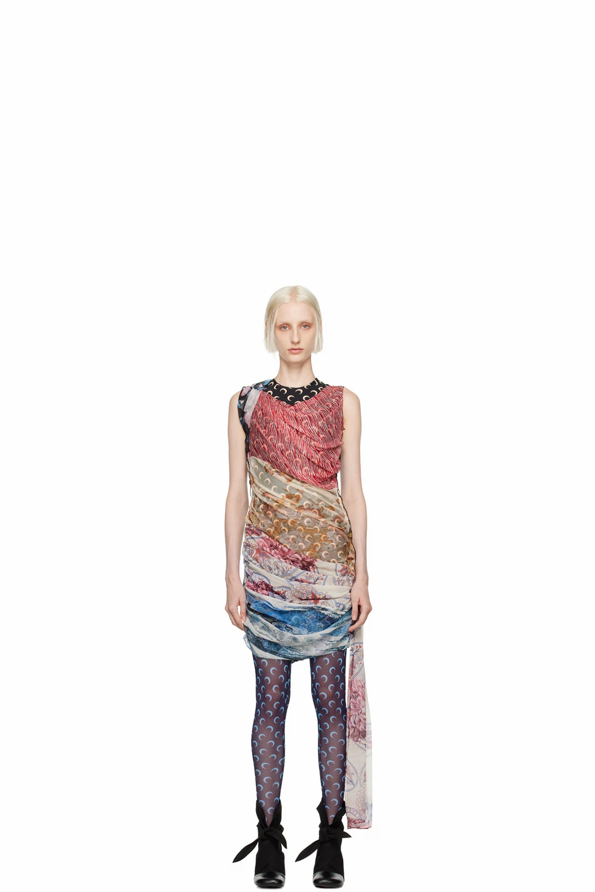 Multicolor Scarves Midi Dress