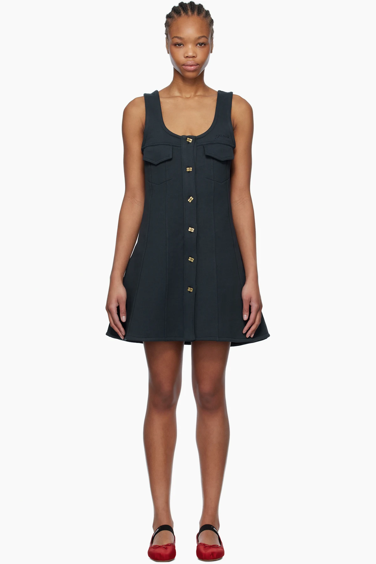 Navy Heavy Fleece Minidress