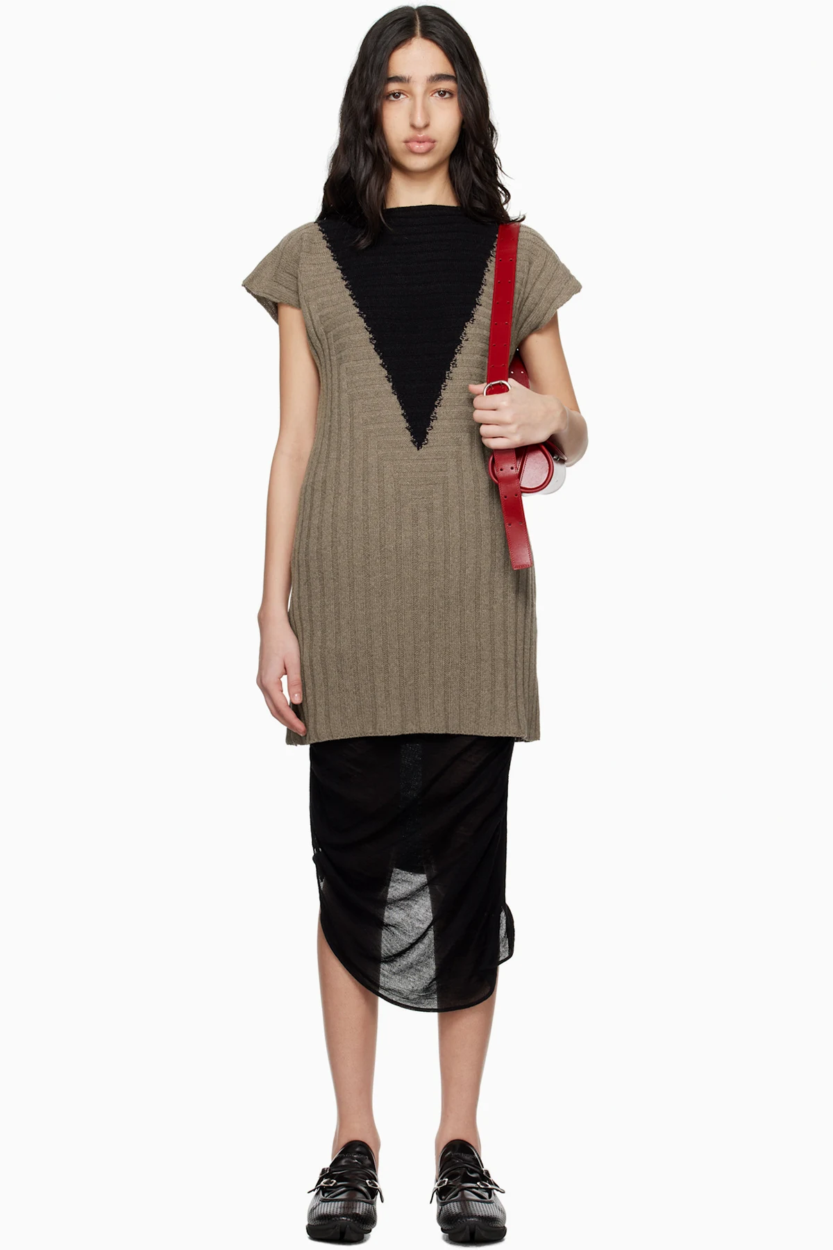 Brown & Black Dakota Vest Minidress