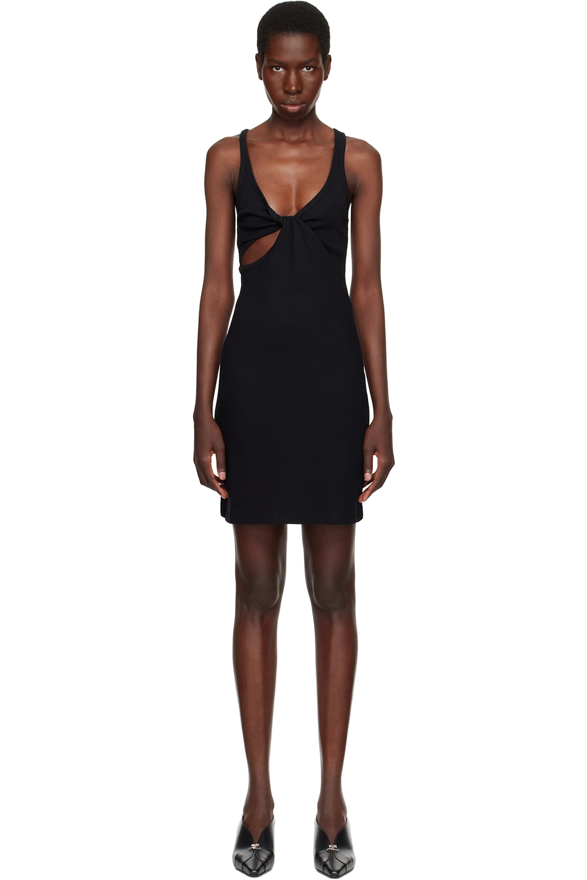 Black Twist 90's Rib Minidress