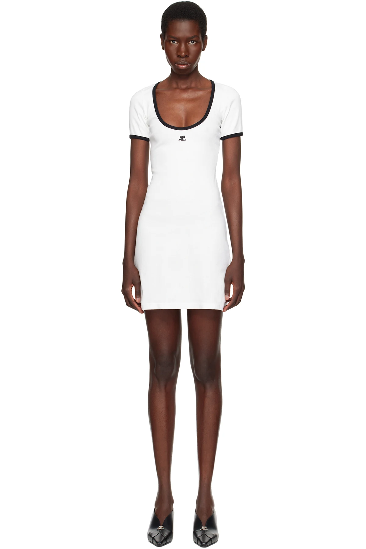 White Holistic Contrast Minidress