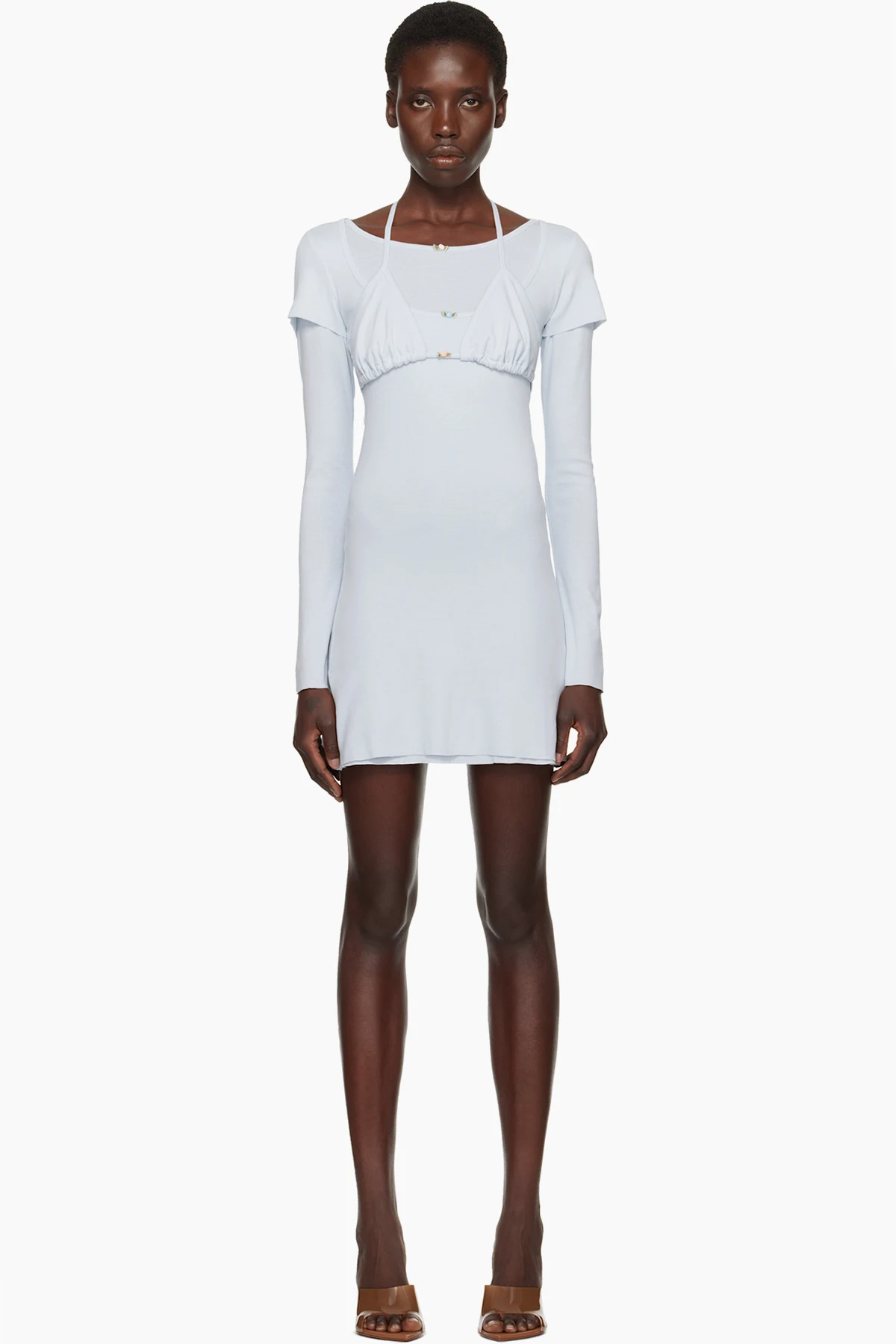 Blue Overlayered Dress Set