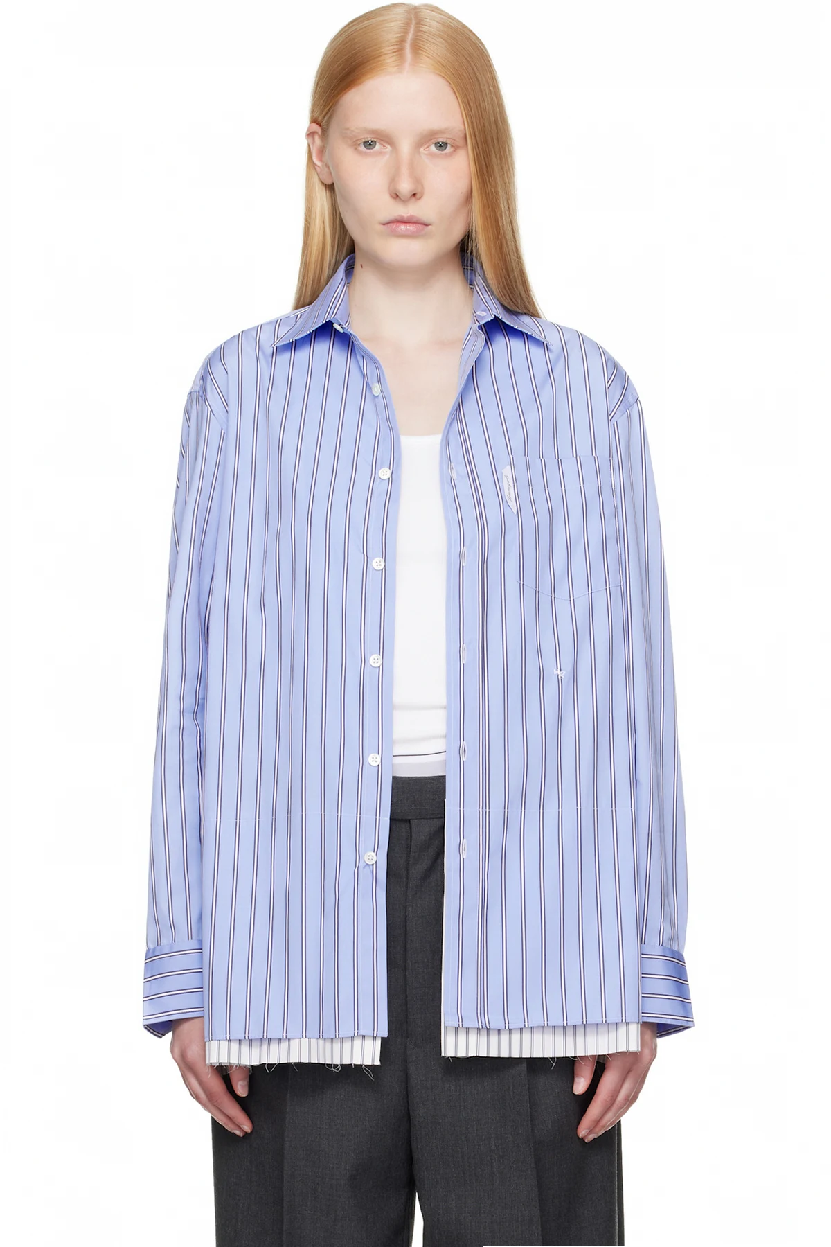 Blue Shirt Minidress