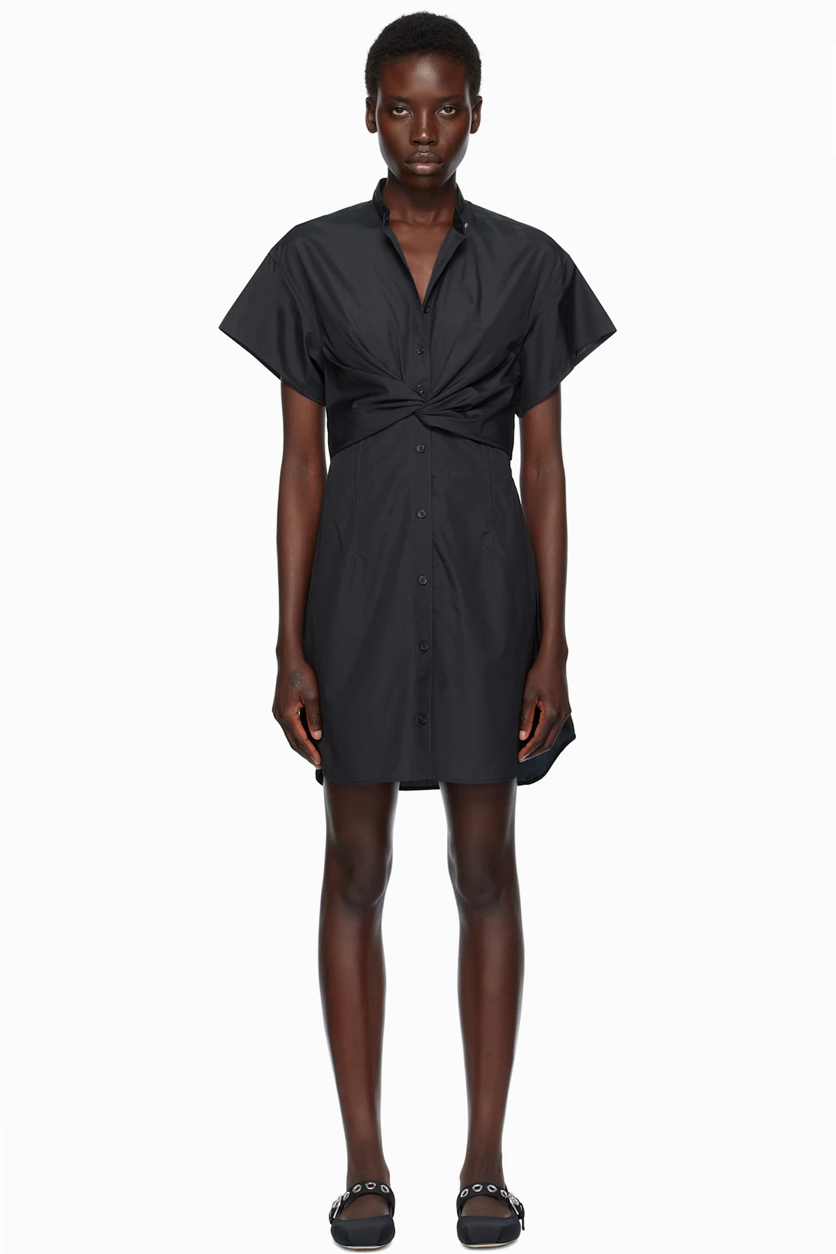 Black Gretchen Shirt Minidress