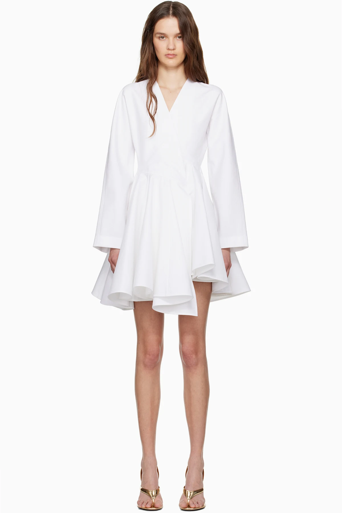 White Cotton Poplin Minidress