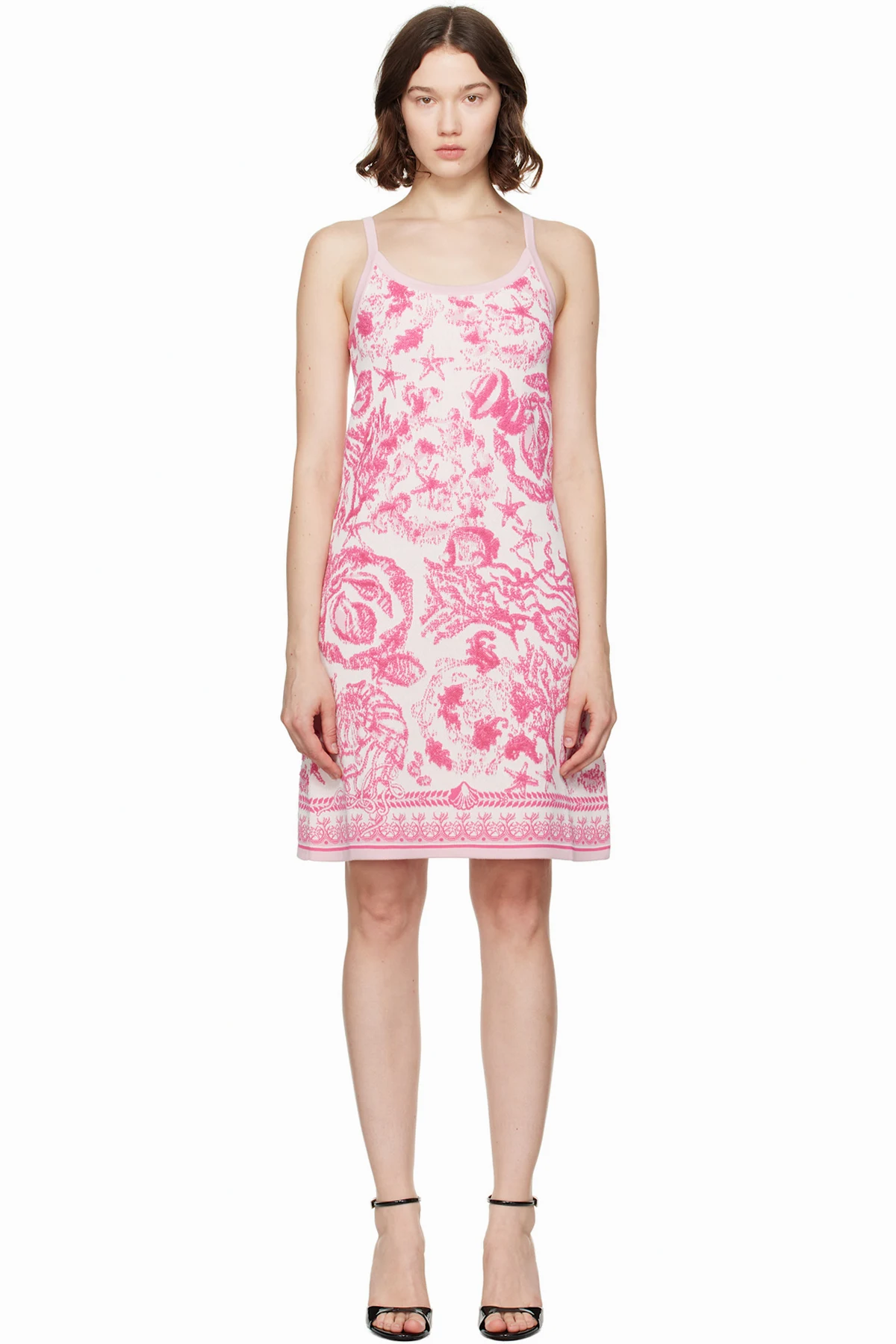 Pink Underwater Barocco A-Line Knit Minidress
