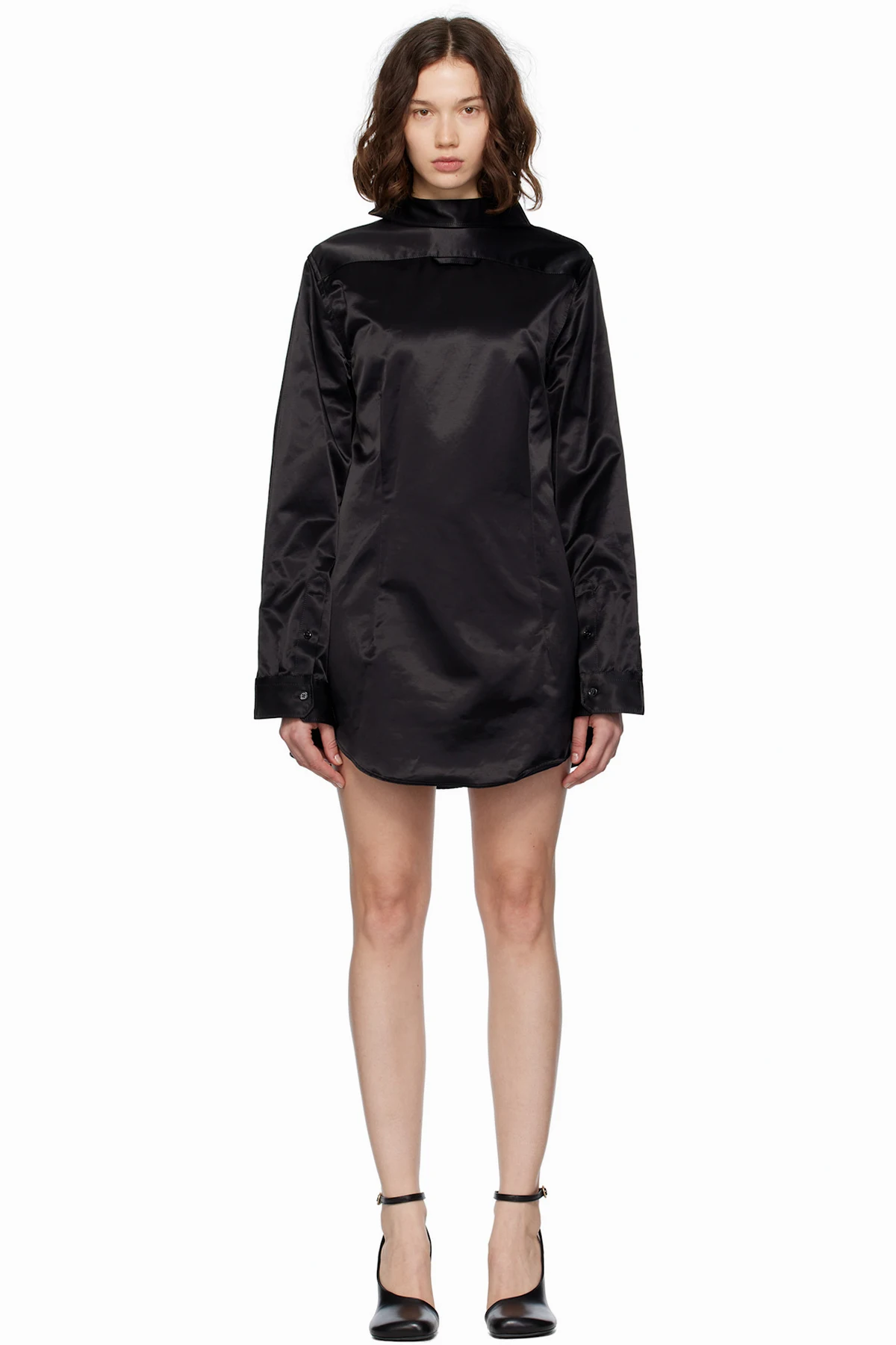 Black Satin Minidress