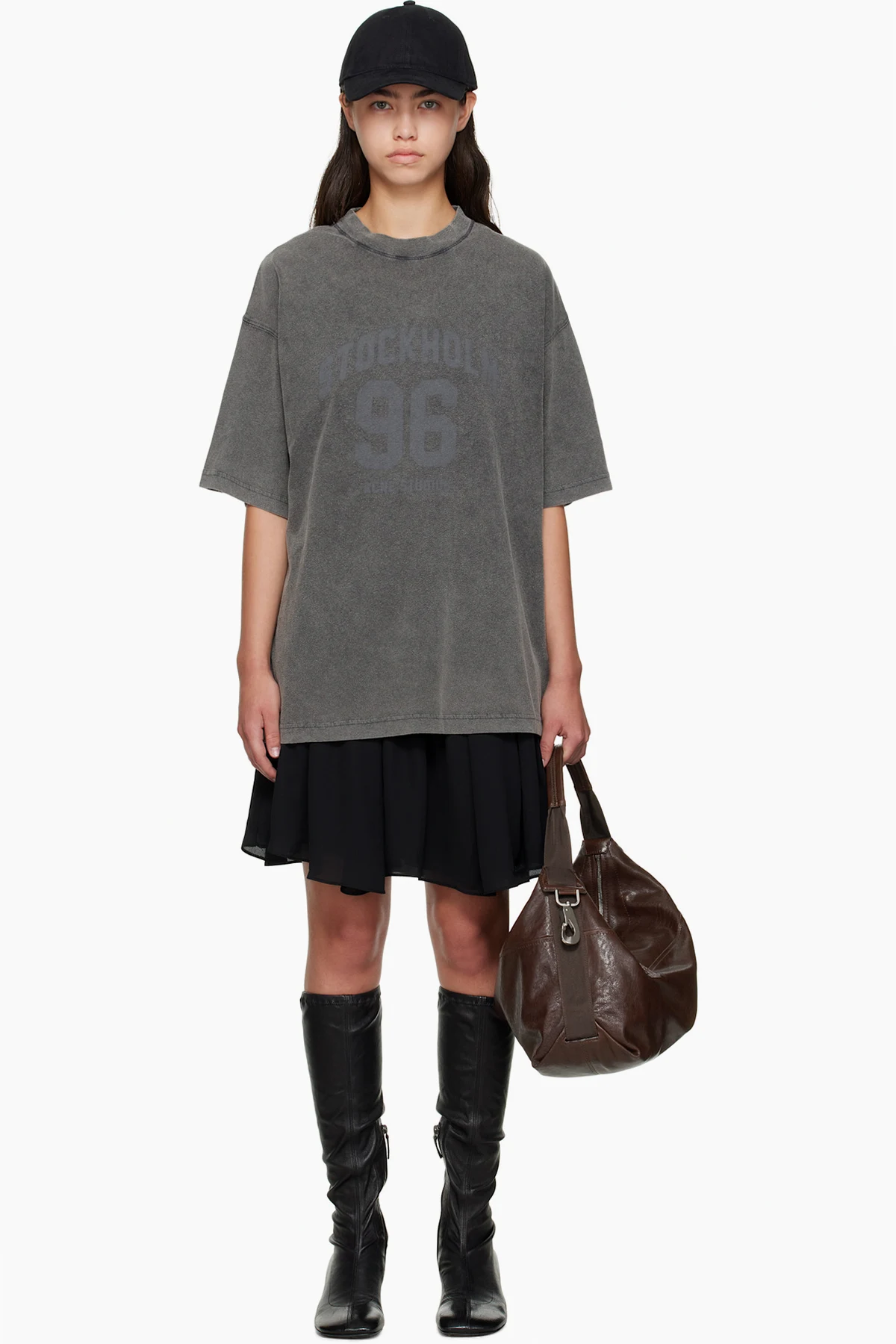 Gray & Black T-shirt Minidress