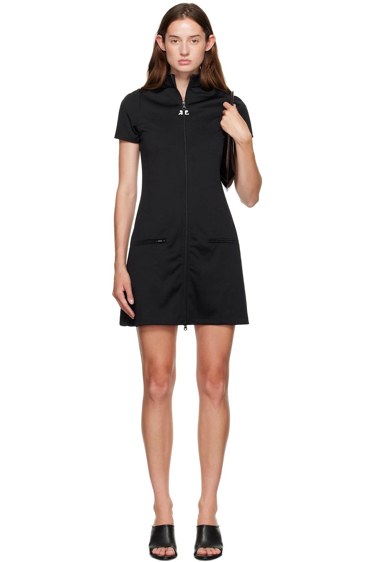 Black Interlock Tracksuit Minidress
