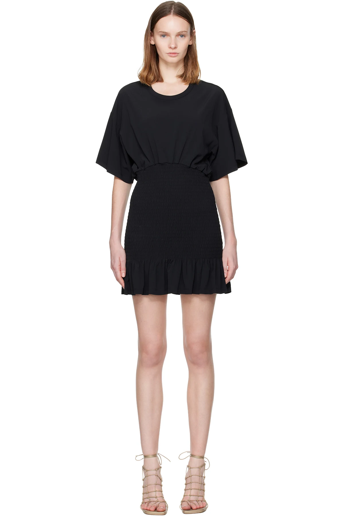 Black Fluid Cady Minidress