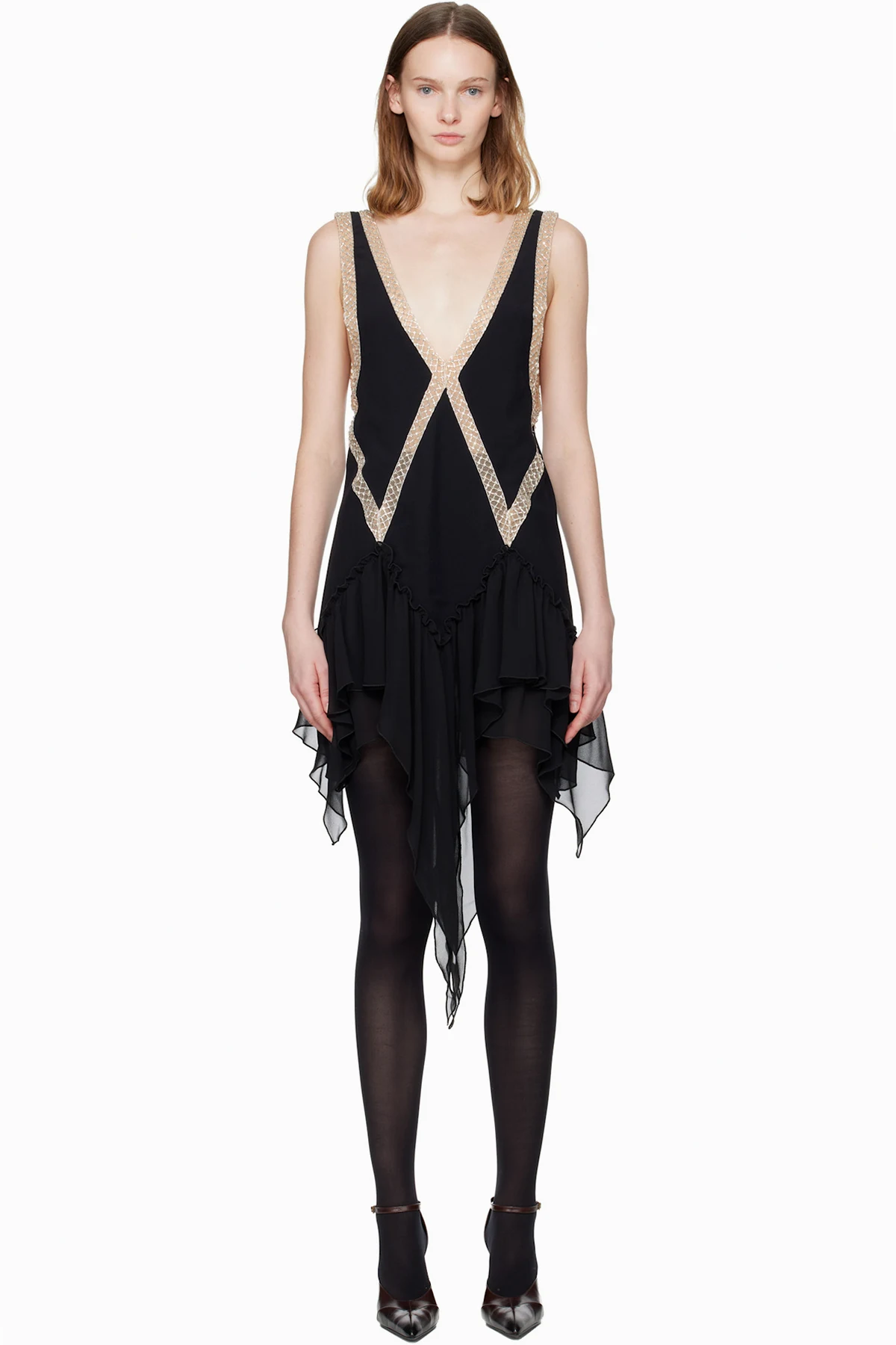 Black Beaded Minidress