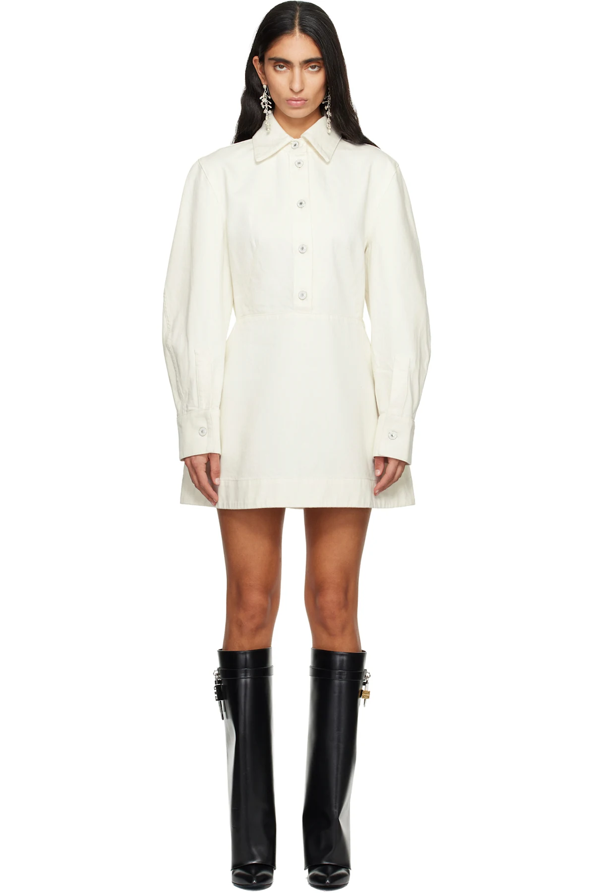 White Cocoon Denim Minidress