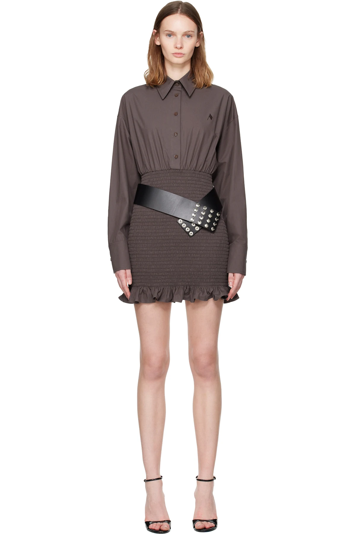 Brown Popeline Minidress