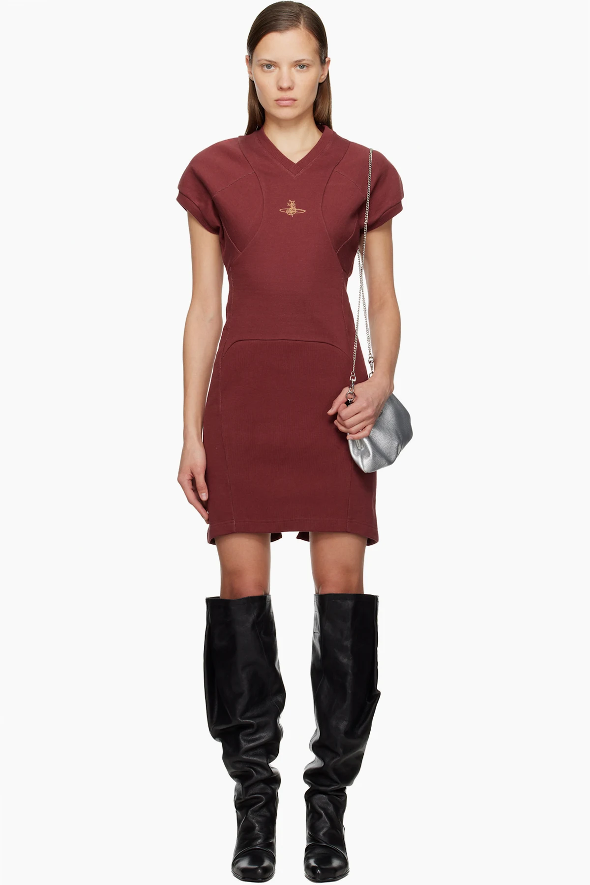 Red Pourpoint Football Minidress