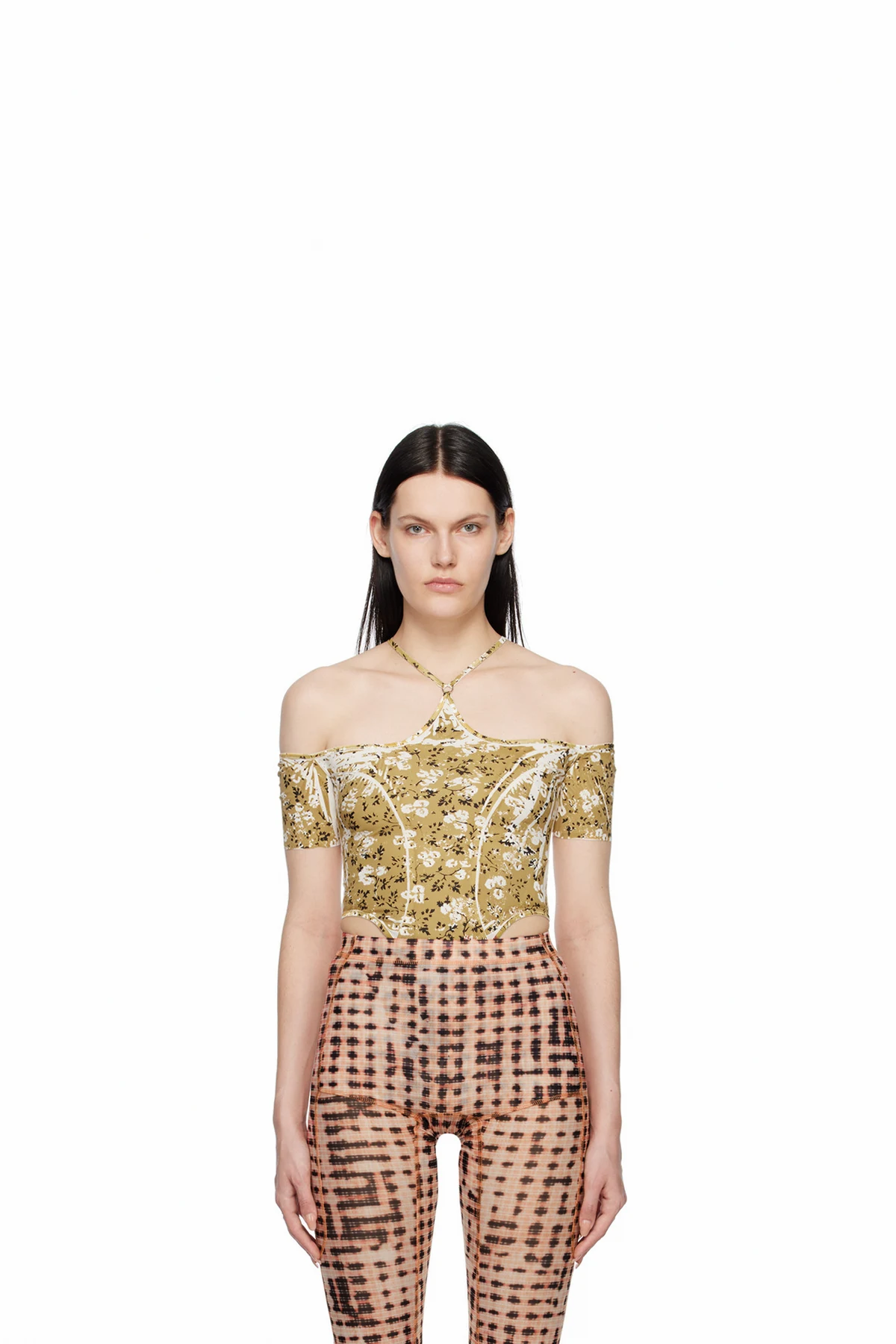 Yellow & Black CHK Leotard Bodysuit