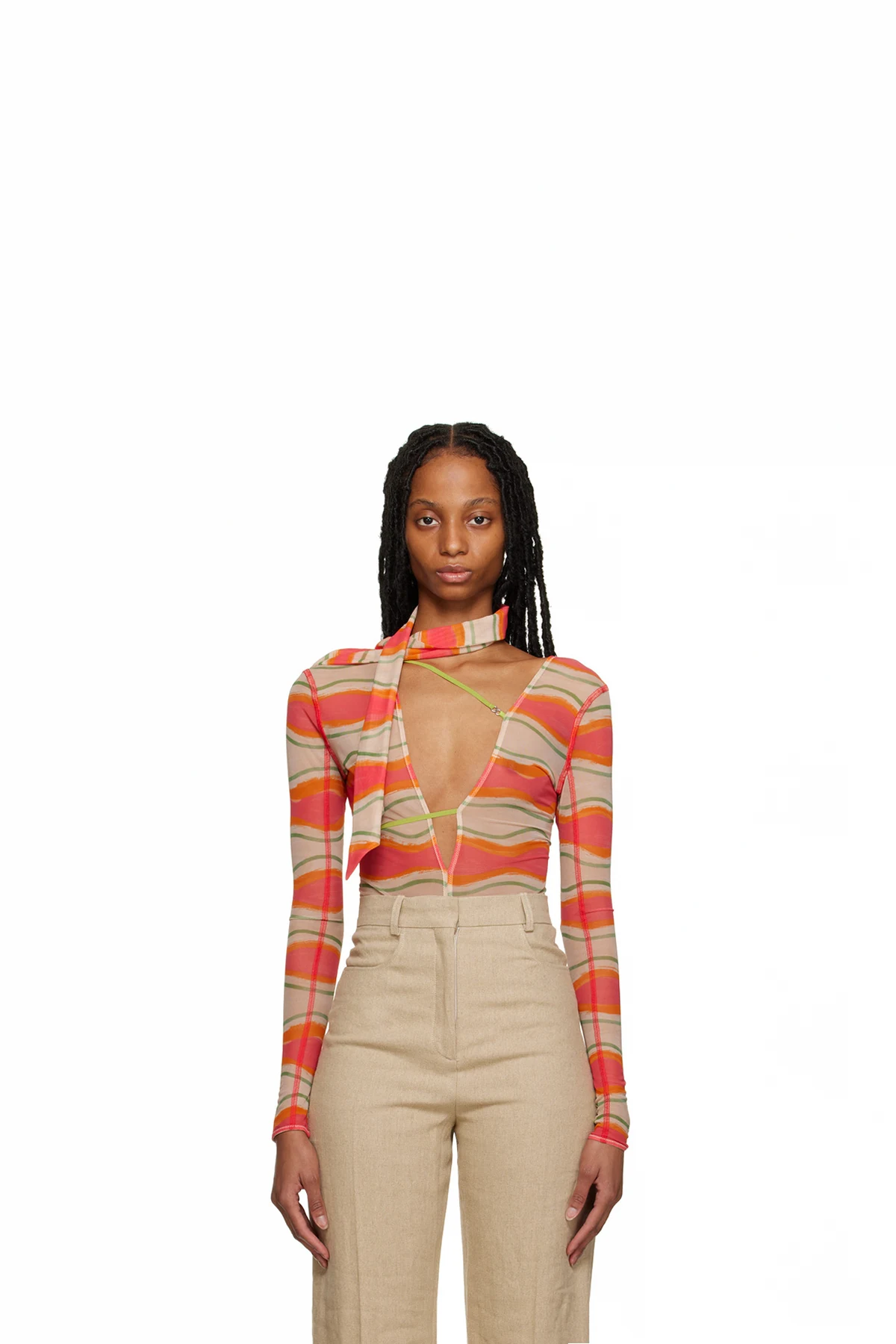 Multicolor Le Raphia 'Le Body Abanaba' Bodysuit