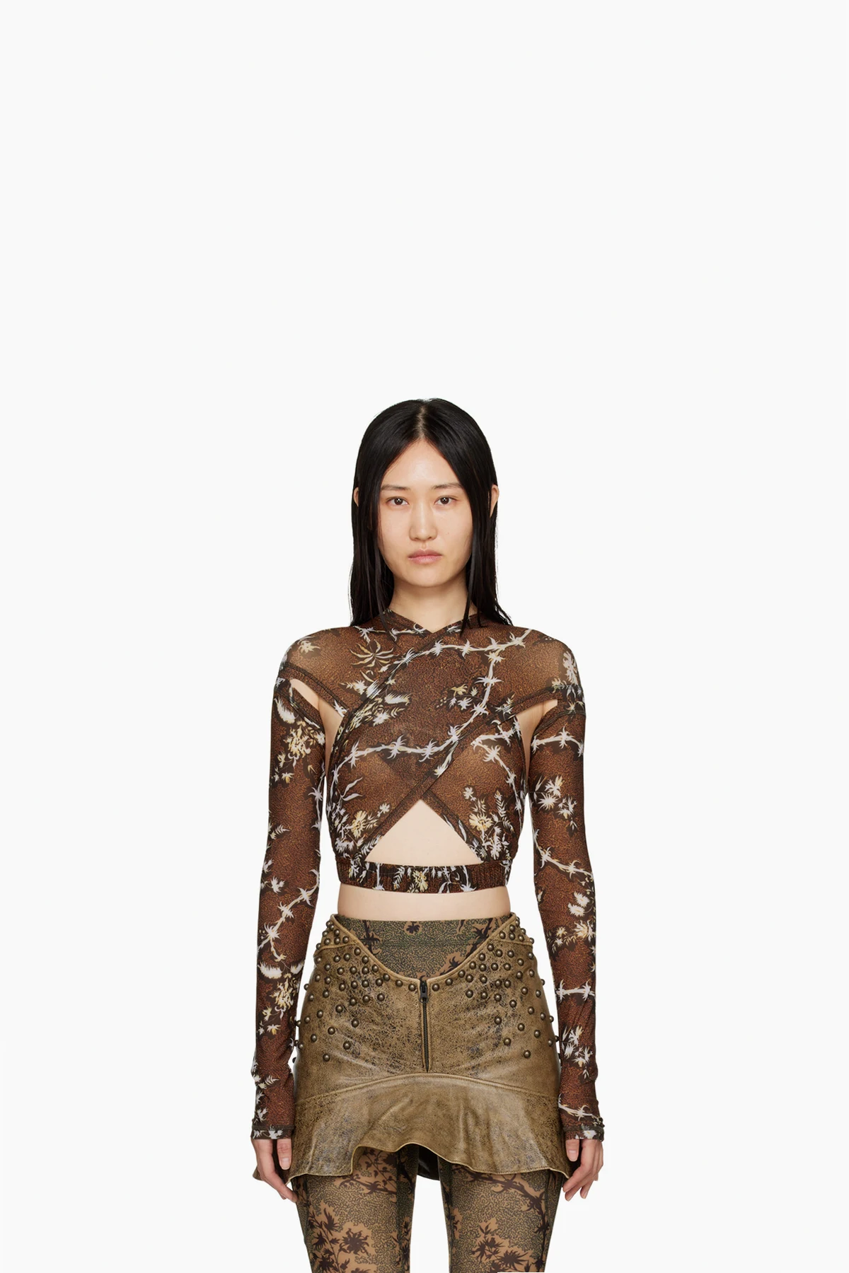 Brown Anti Cross Over Blouse