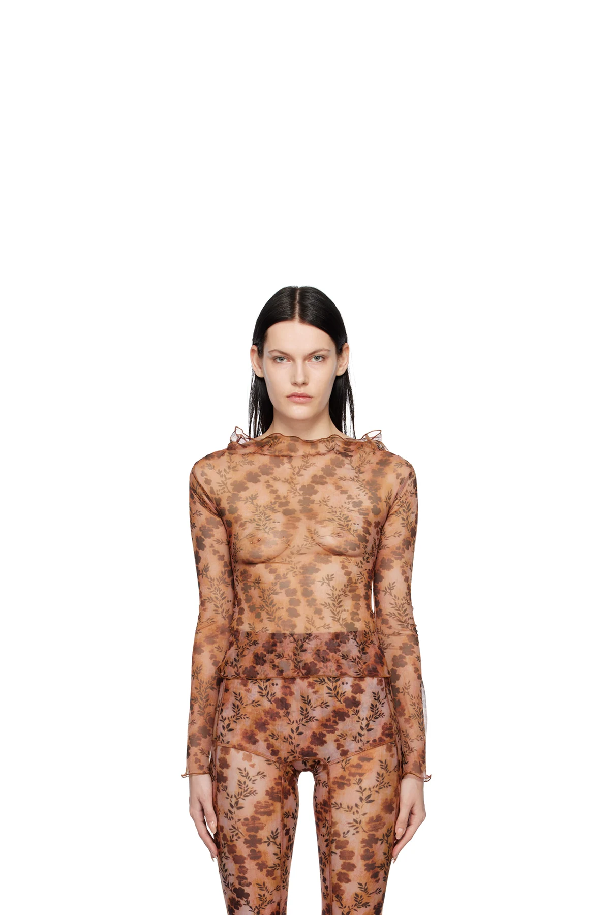 Orange Clavicle Blouse