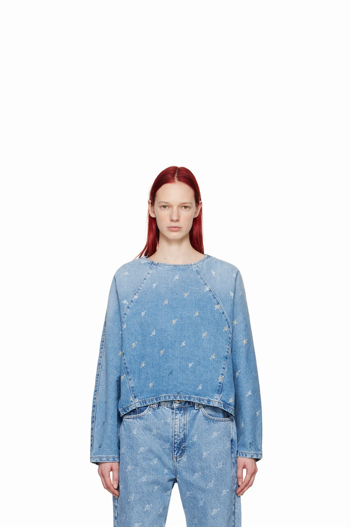 Blue Daisy Script A Denim Blouse