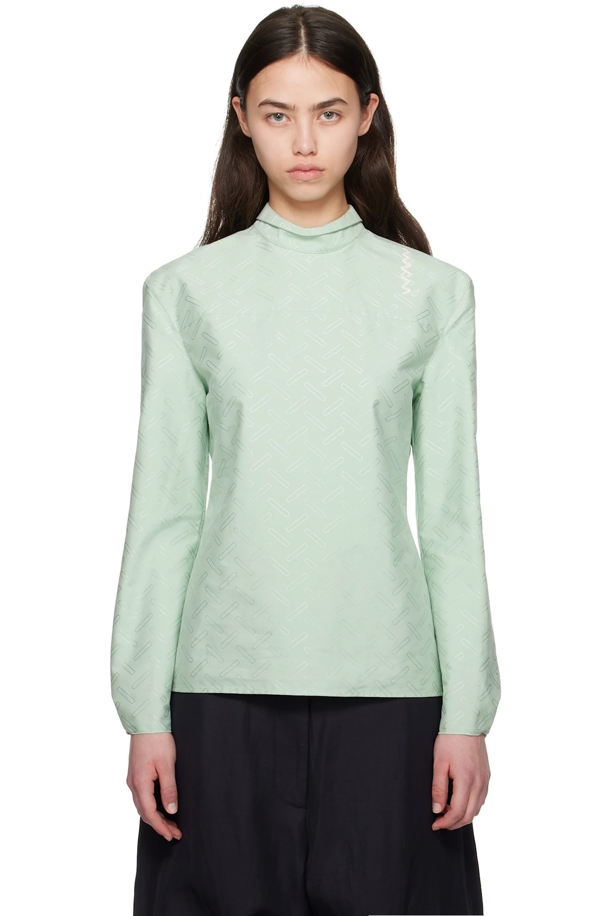 Green Confetti Cotton Jacquard Shirt